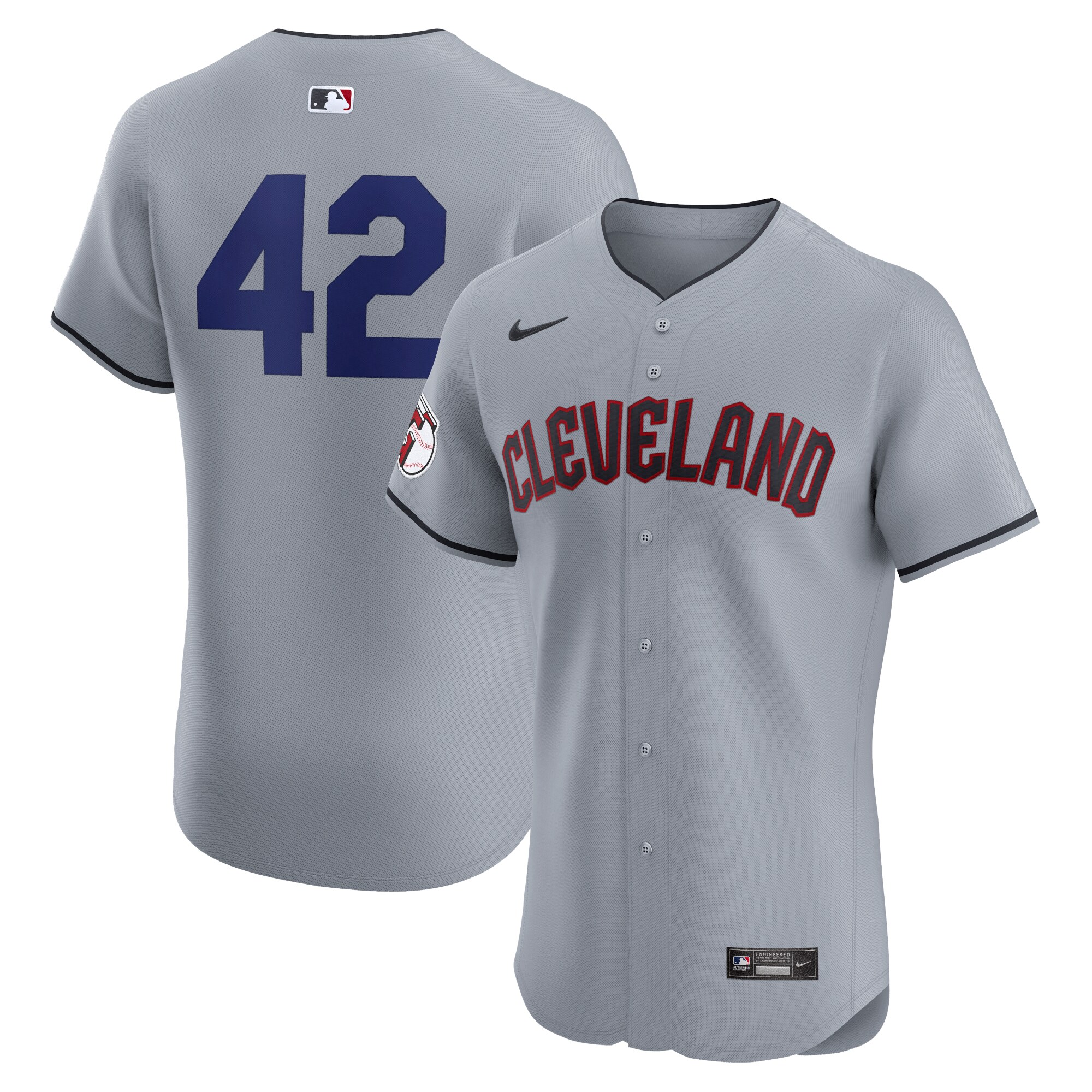 Men's Cleveland Guardians Gray Road 2024 Jackie Robinson Day Elite Jersey