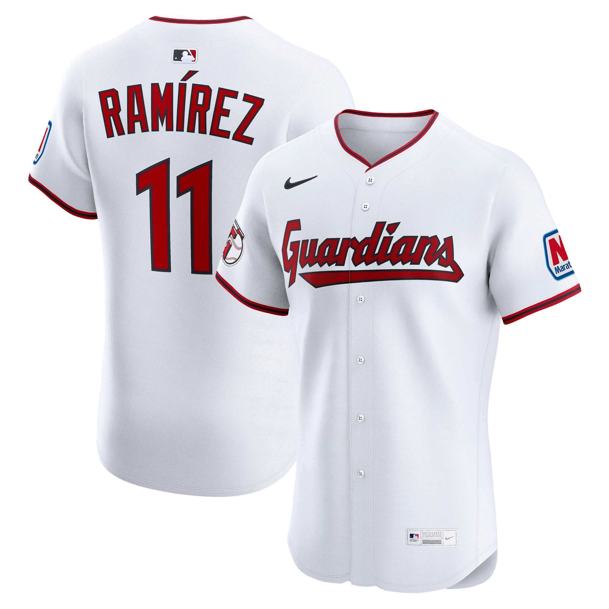 Men's Cleveland Guardians Jose Ramirez White Home Elite Jersey