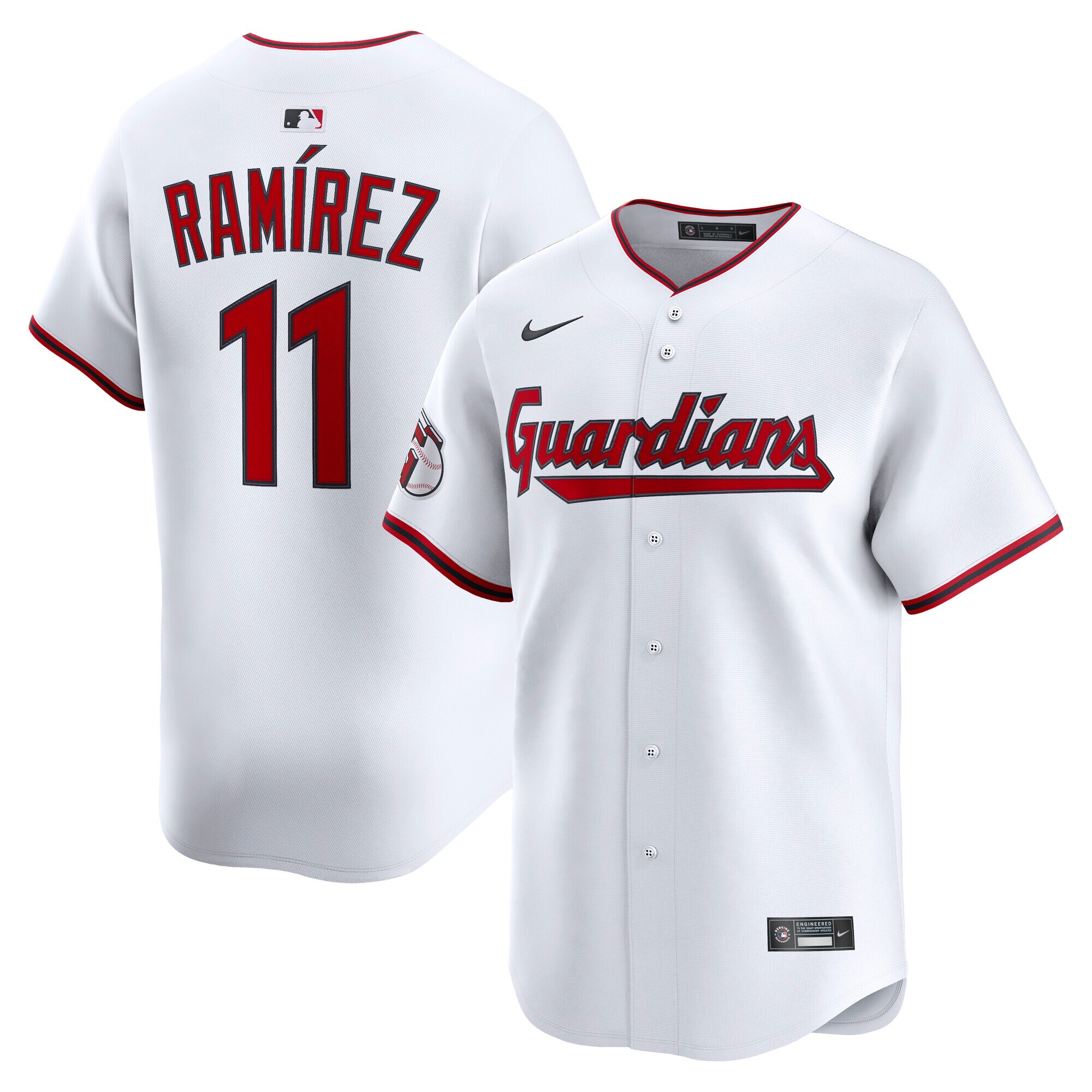 Men's Cleveland Guardians Jose Ramirez White Home Limited Jersey