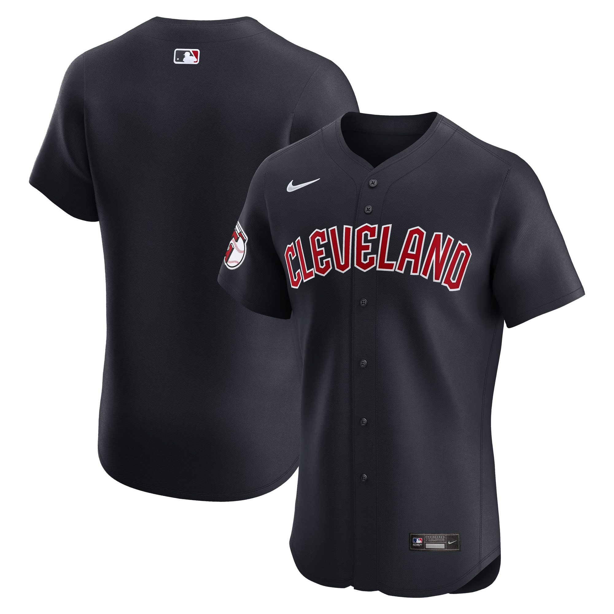 Men's Cleveland Guardians Navy Alternate Vapor Premier Elite Patch Jersey