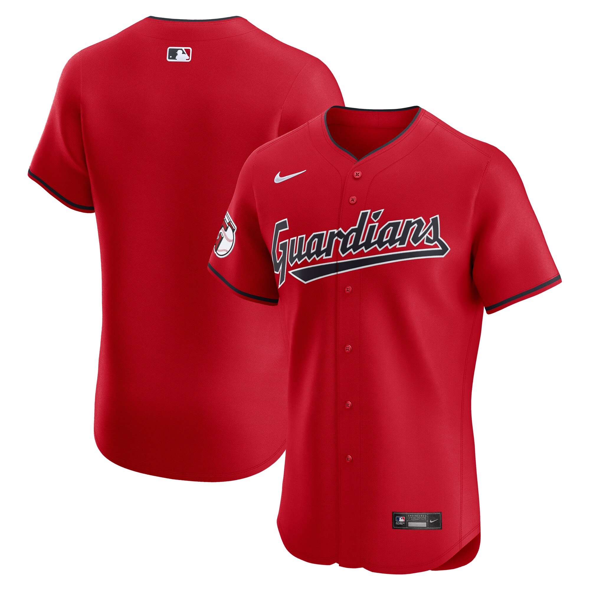 Men's Cleveland Guardians Red Alternate Vapor Premier Elite Patch Jersey