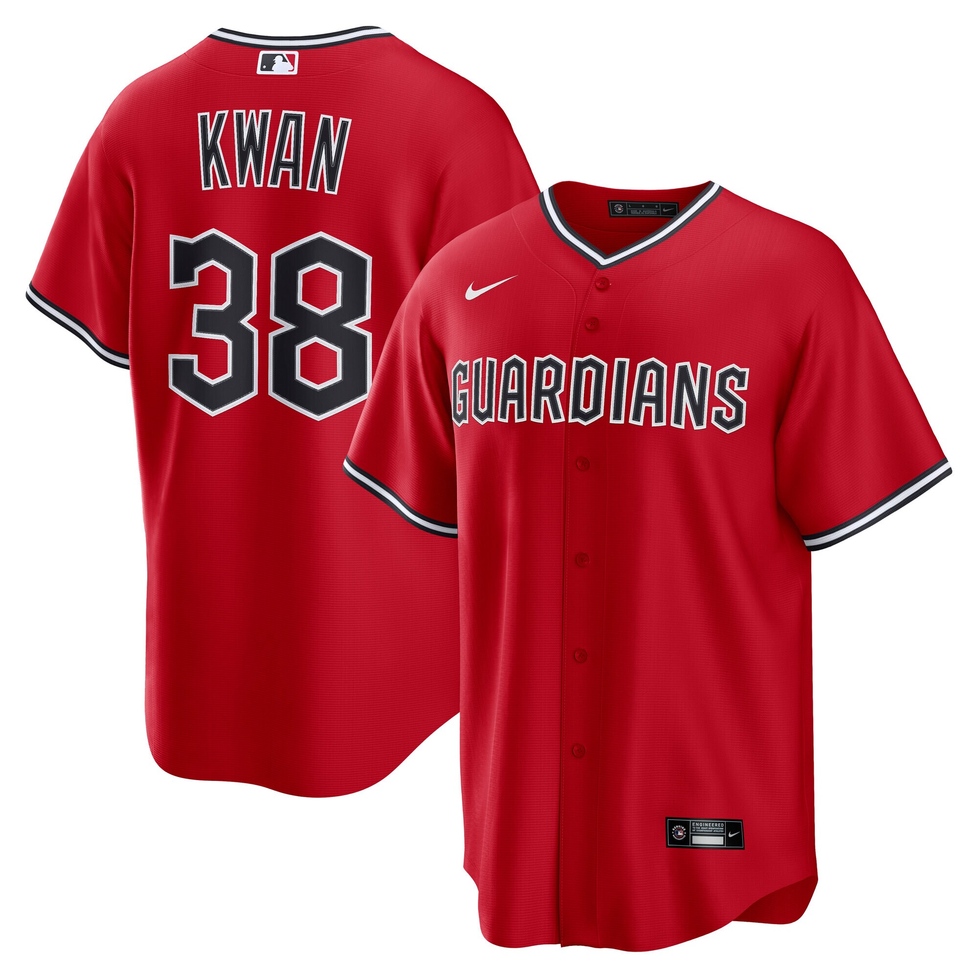 Men's Cleveland Guardians Steven Kwan Red Alternate 2.0 Player Jersey