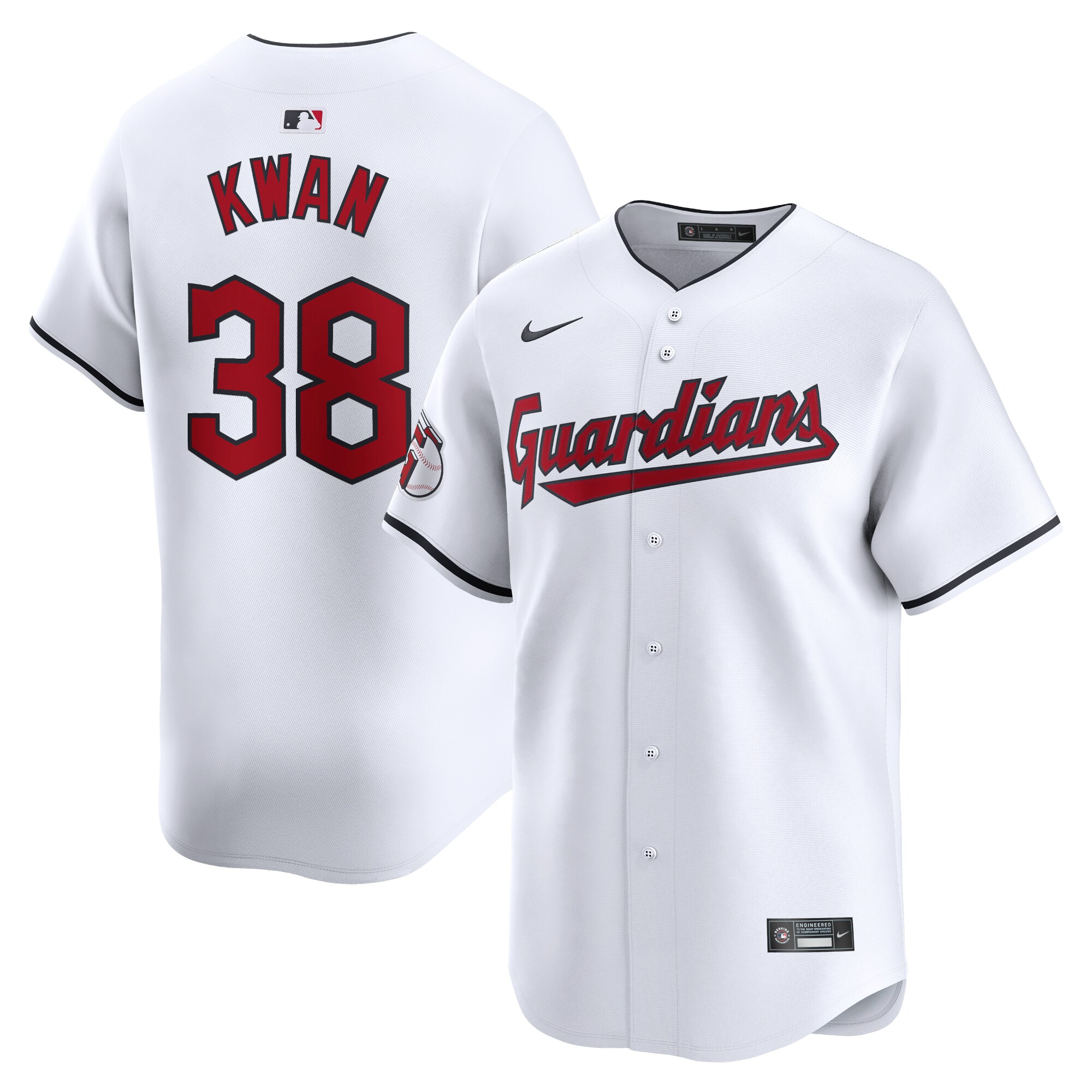 Men's Cleveland Guardians Steven Kwan White Home Limited Player Jersey
