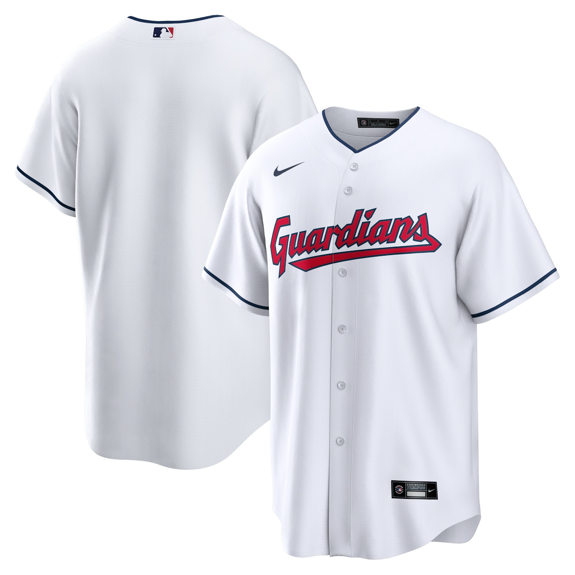 Men's Cleveland Guardians White Home Blank Jersey