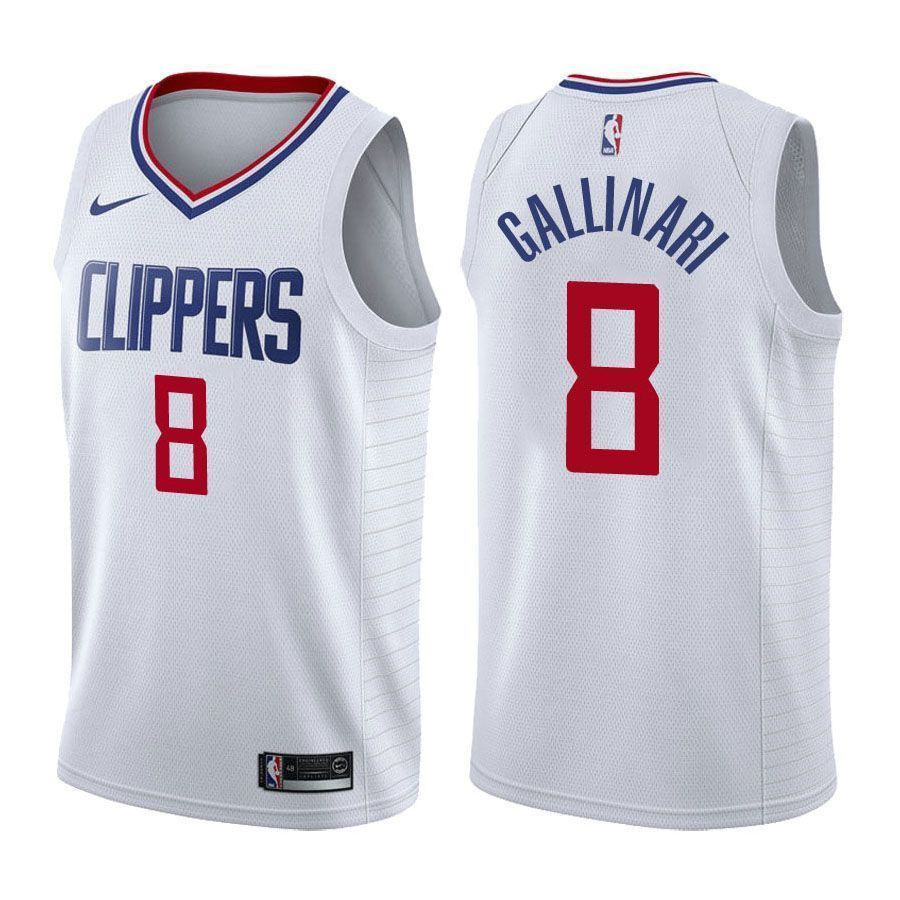 Men's Clippers Male Danilo Gallinari 8 Association White Jersey
