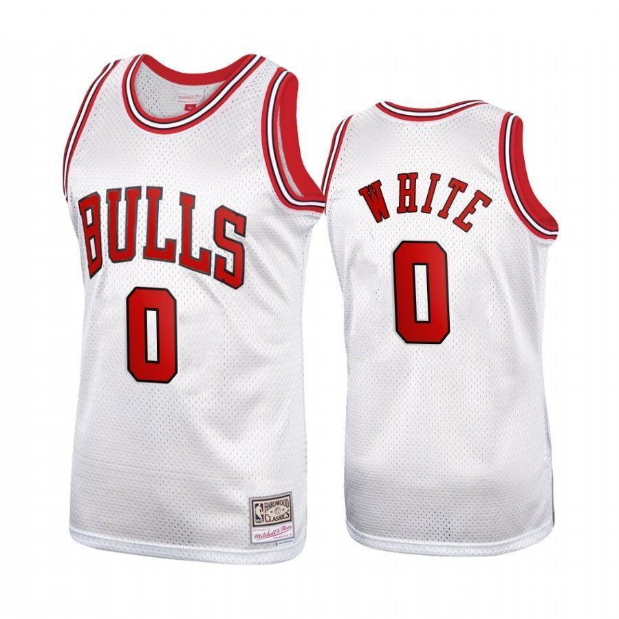 Men's Coby White 0 Chicago Bulls Platinum Hardwood Classics Jersey