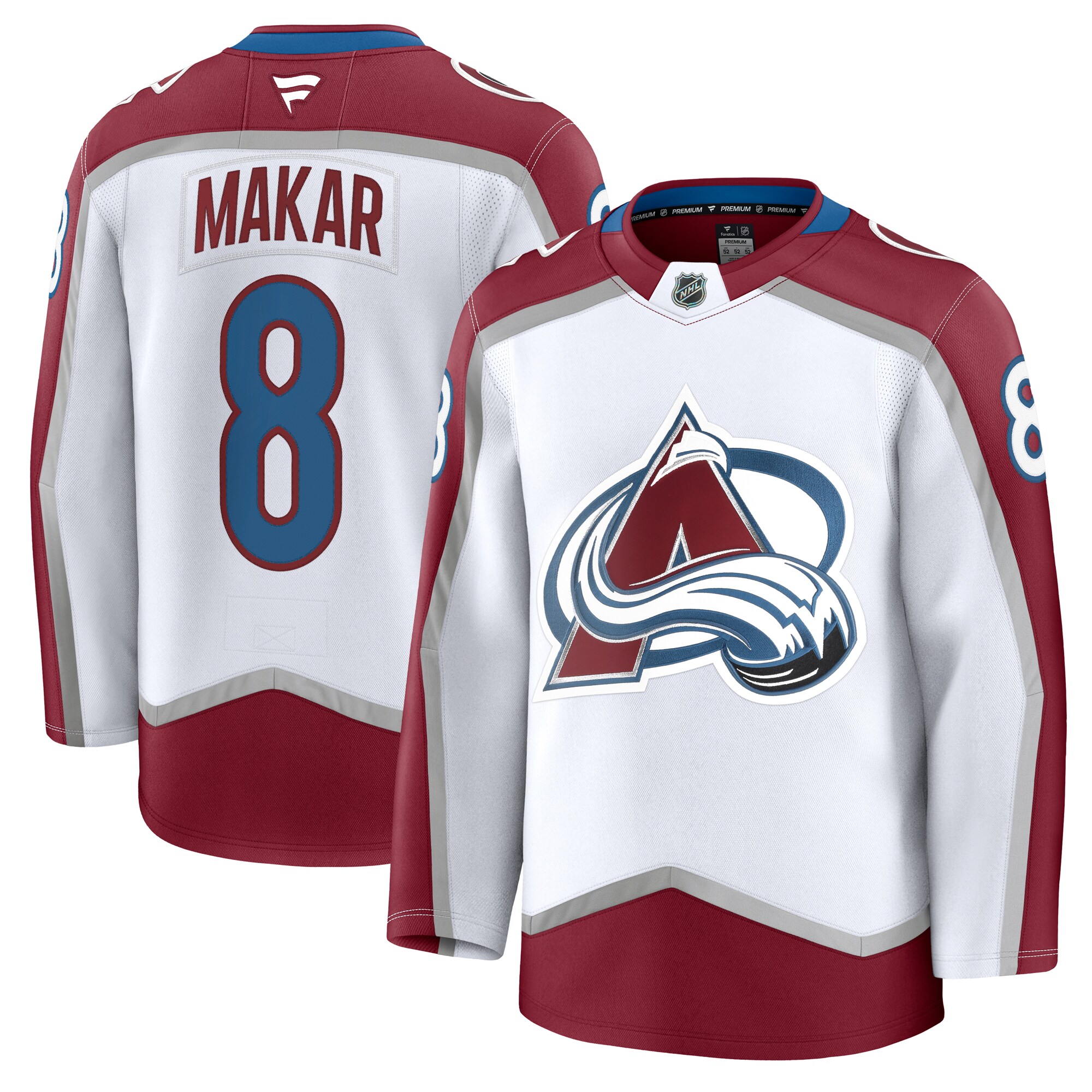 Men's Colorado Avalanche Cale Makar White Away Premium Jersey