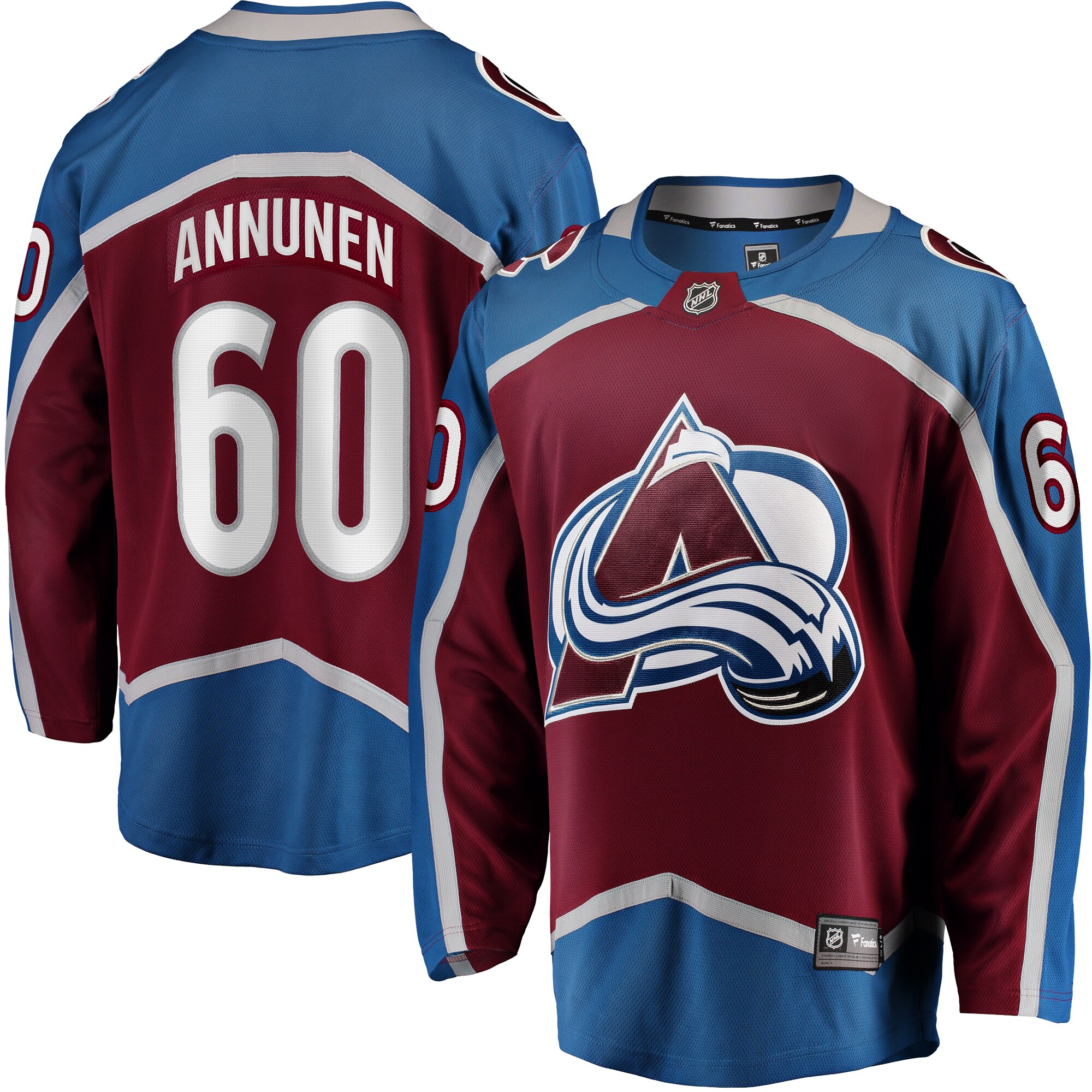 Men's Colorado Avalanche Justus Annunen Burgundy Home Premier Breakaway Player Jersey