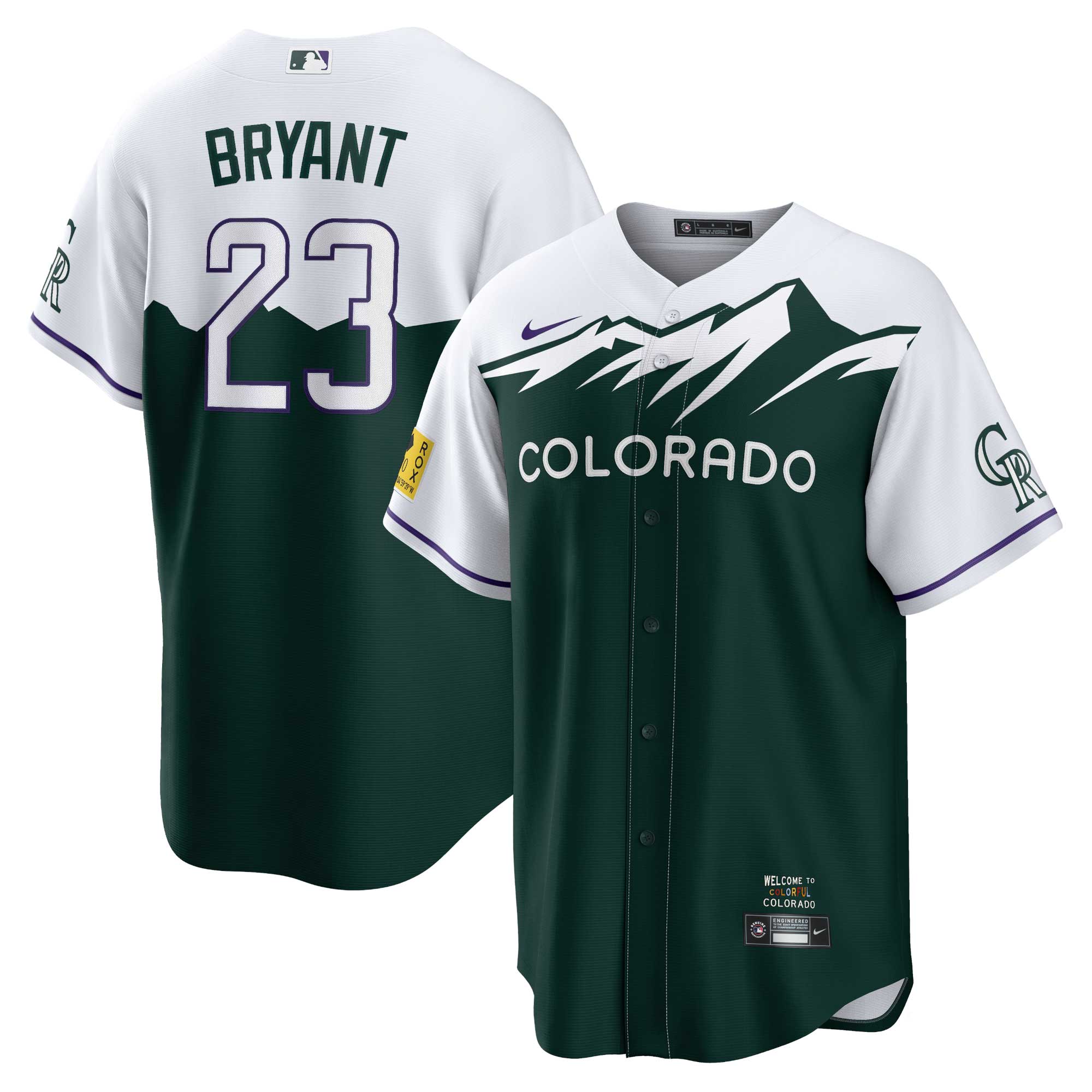 Men's Colorado Rockies Kris Bryant Green City Connect Player Jersey