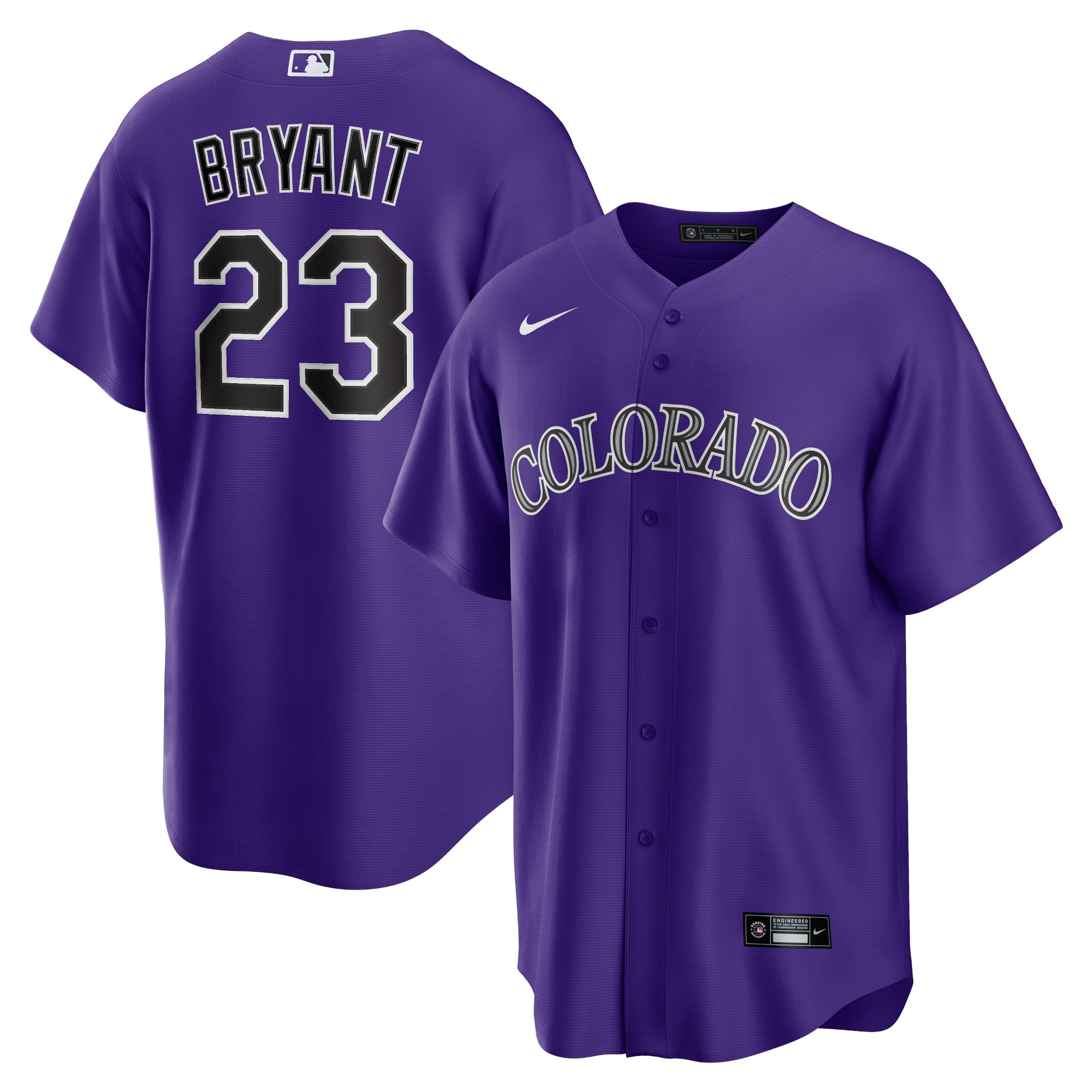 Men's Colorado Rockies Kris Bryant Purple Alternate Player Jersey