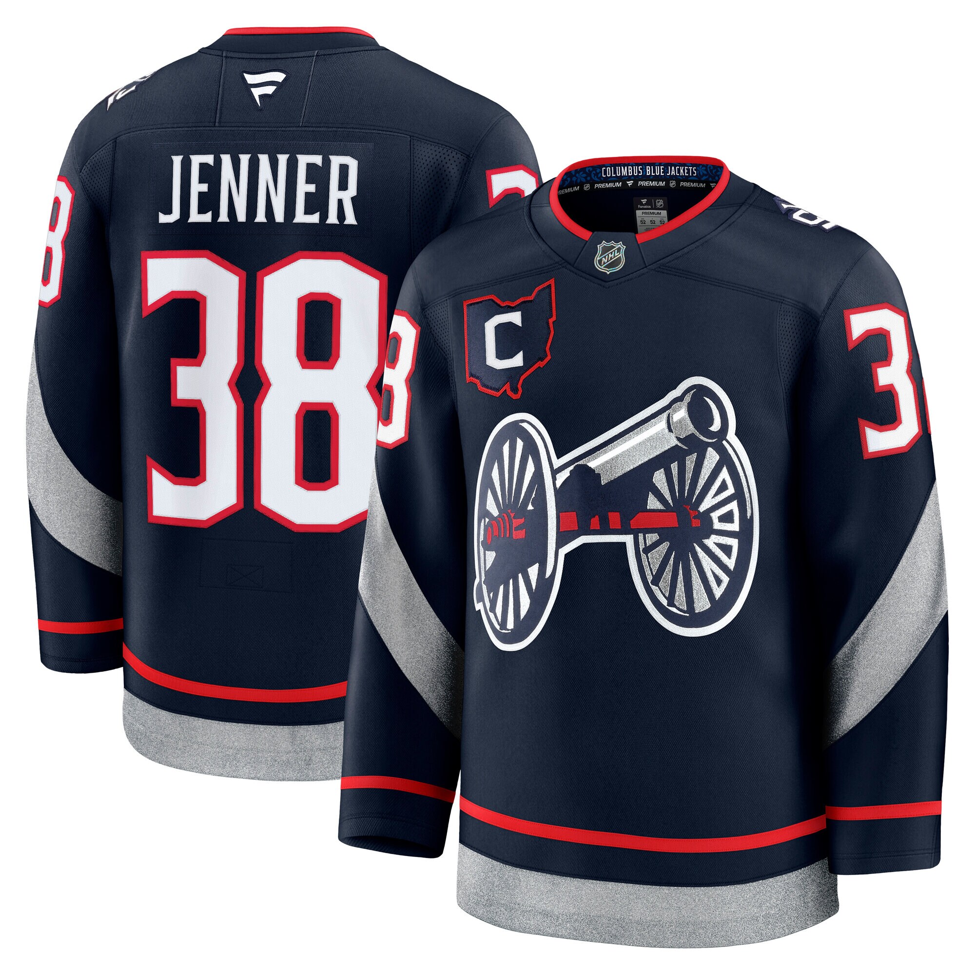 Men's Columbus Blue Jackets Boone Jenner Navy 2025 Nhl Stadium Series Premium Player Jersey