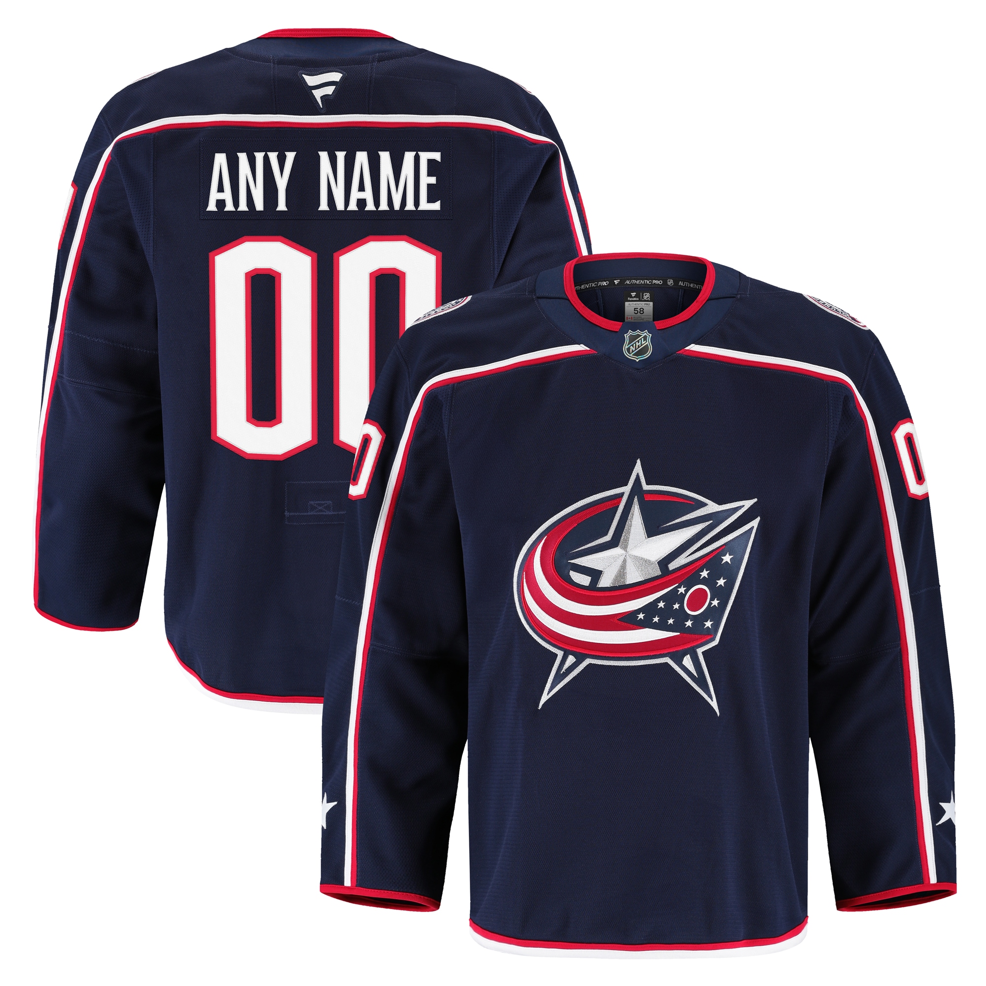 Men's Columbus Blue Jackets Navy Home Pro Custom Jersey
