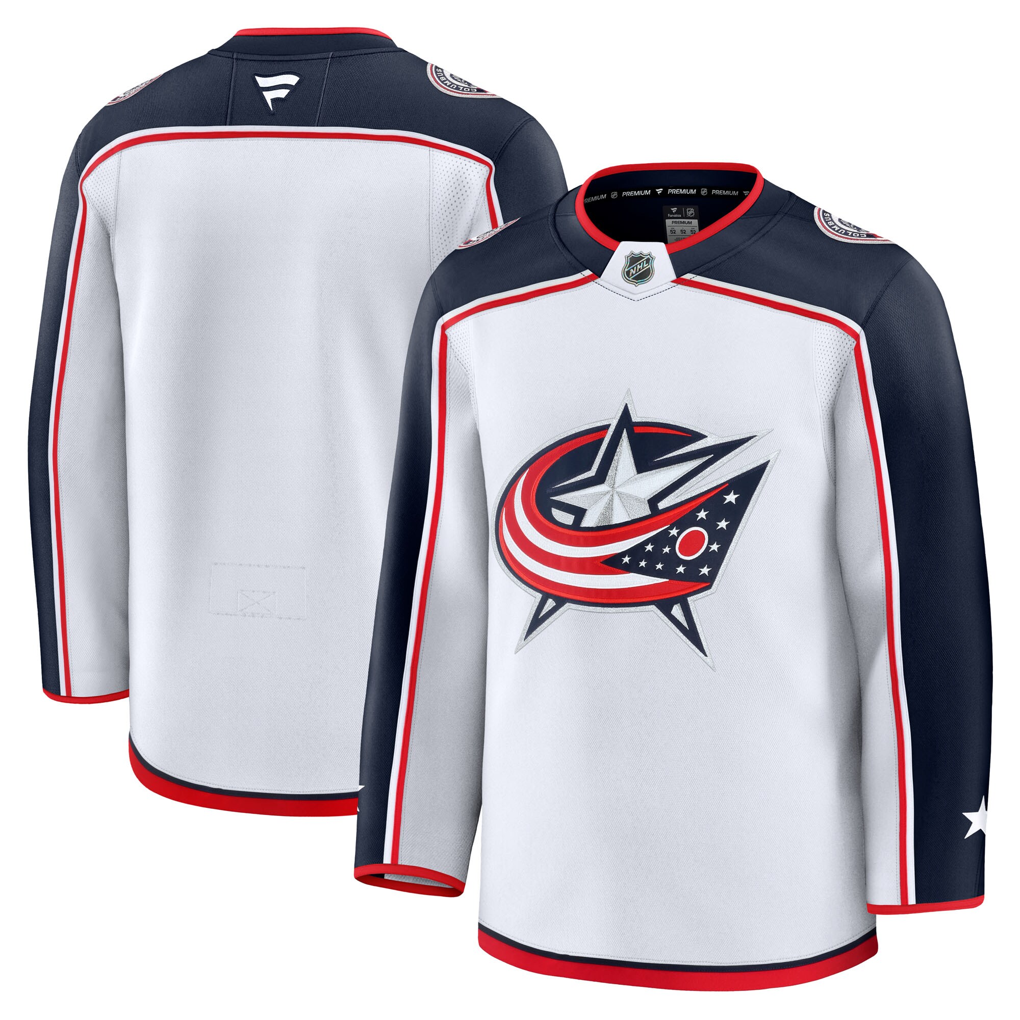 Men's Columbus Blue Jackets White Away Premium Jersey