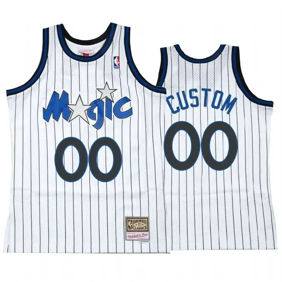 Men's Custom 00 Orlando Magic White Hardwood Classics Jersey