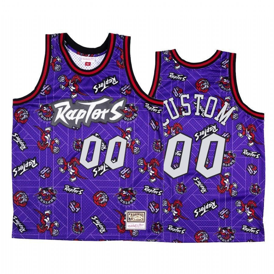 Men's Custom 00 Toronto Raptors Purple Tear Up Pack Jersey