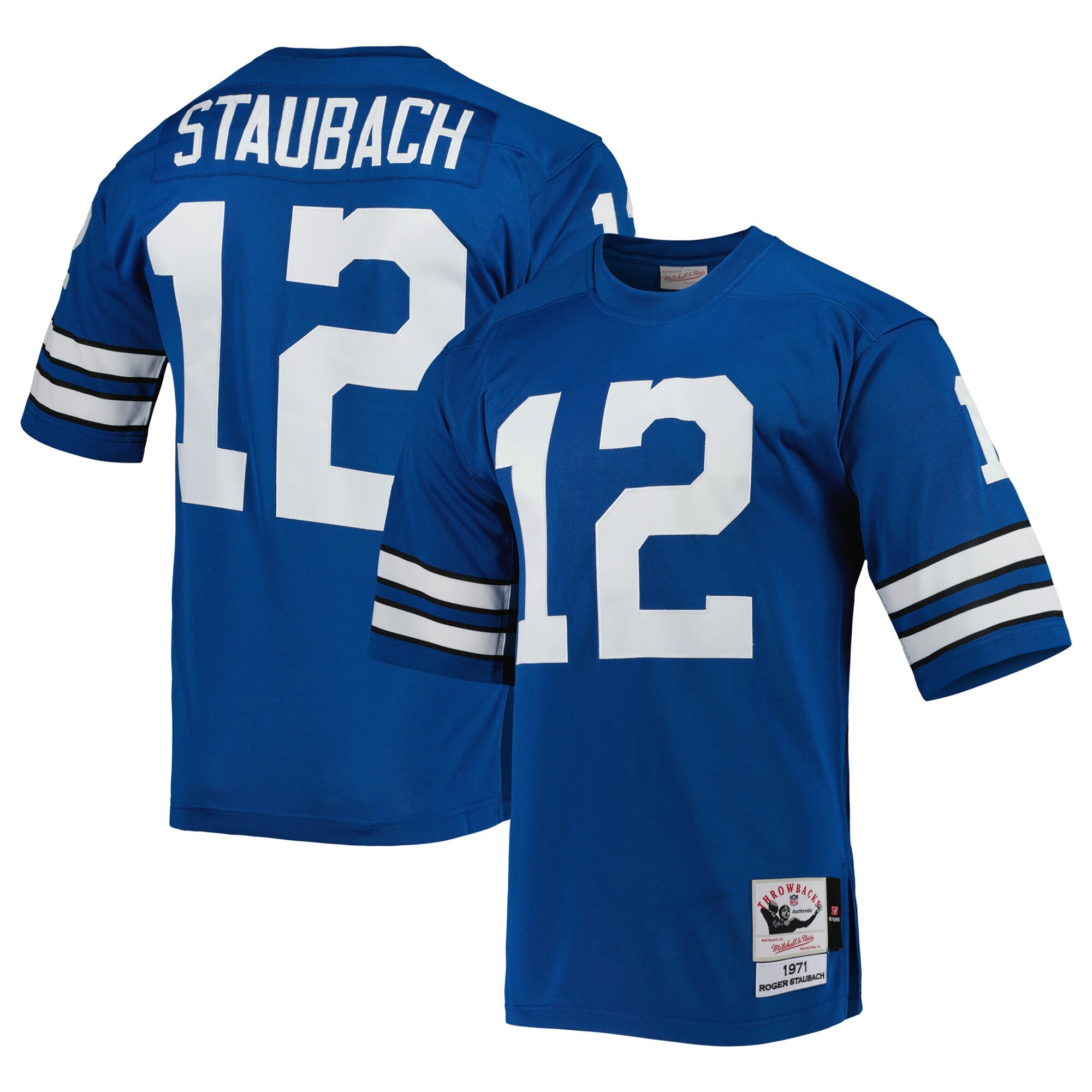 Men's Dallas Cowboys 1971 Roger Staubach Mitchell & Ness Royal Throwback Retired Player Jersey Js8337