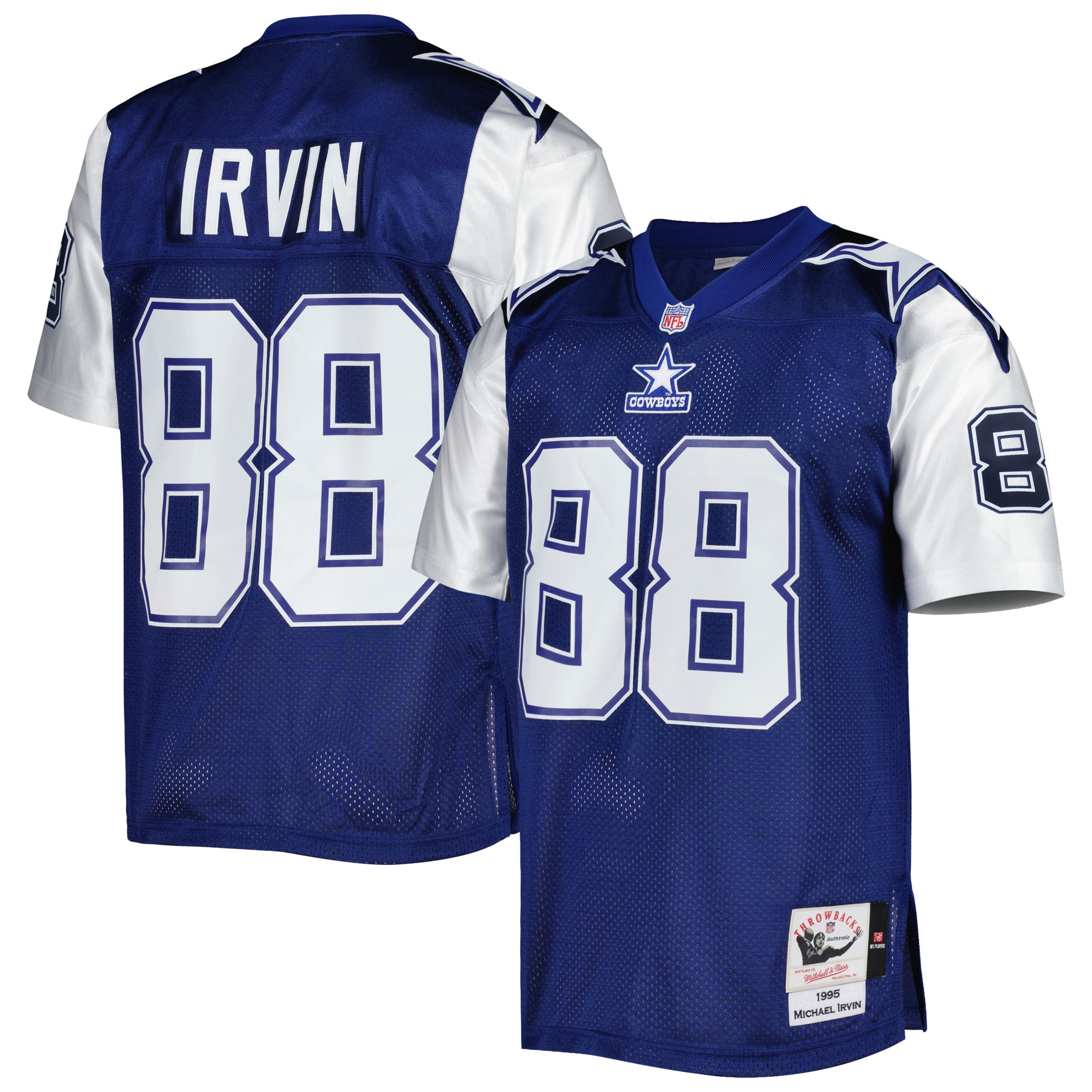 Men's Dallas Cowboys 1995 Michael Irvin Mitchell & Ness Navy Throwback Retired Player Jersey Js3805