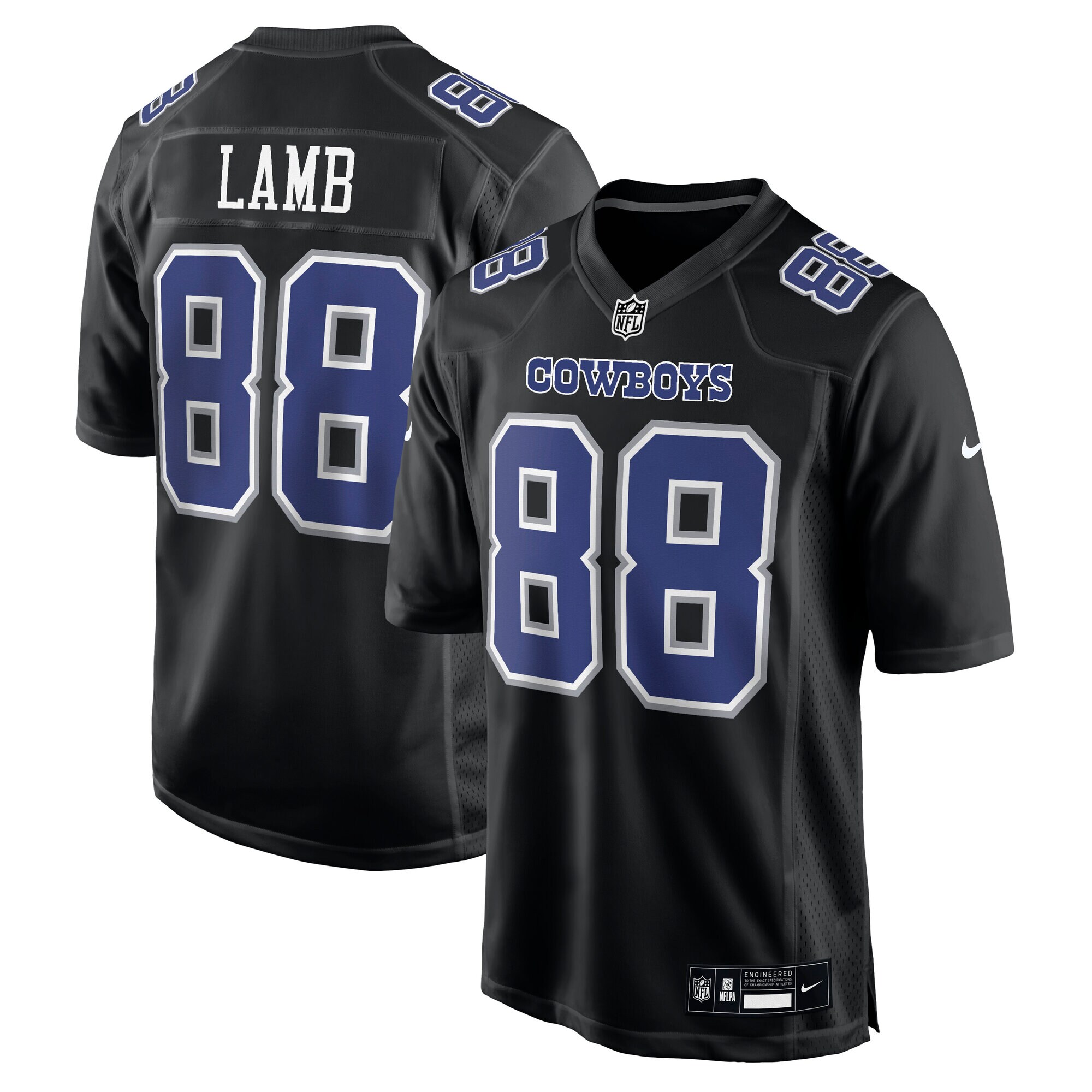 Men's Dallas Cowboys Ceedee Lamb Carbon Black Fashion Game Jersey Js4281