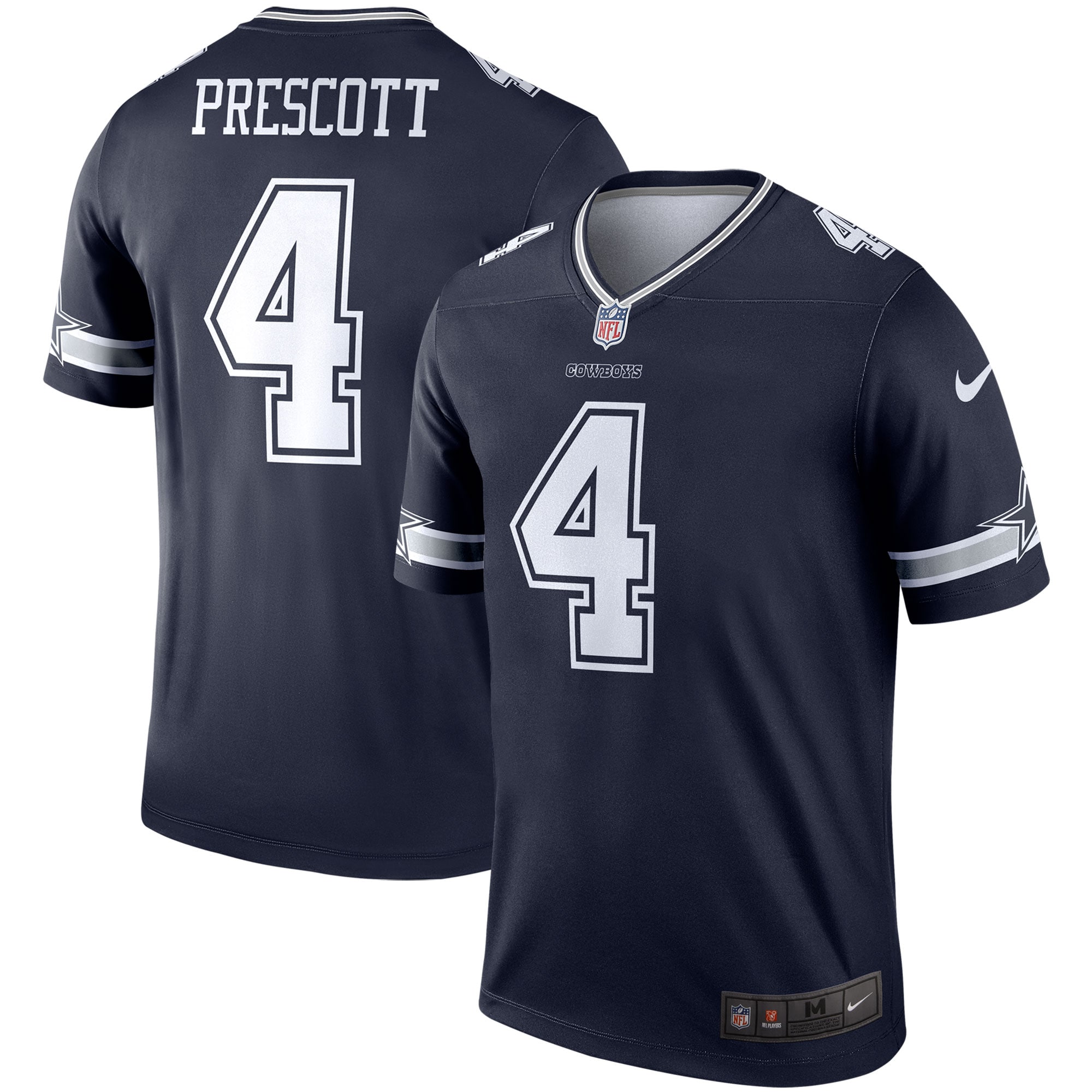 Men's Dallas Cowboys Dak Prescott Navy Team Legend Player Performance Top Js7287