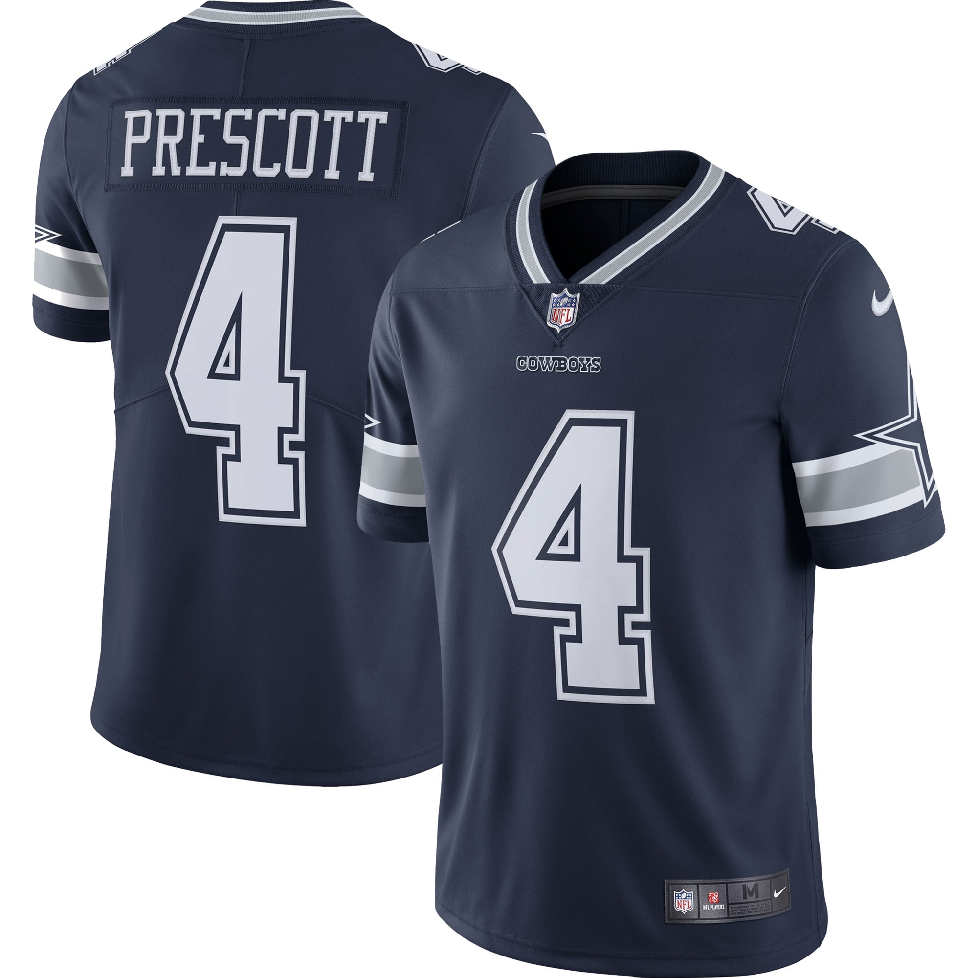 Men's Dallas Cowboys Dak Prescott Navy Vapor Limited Player Jersey Js2609
