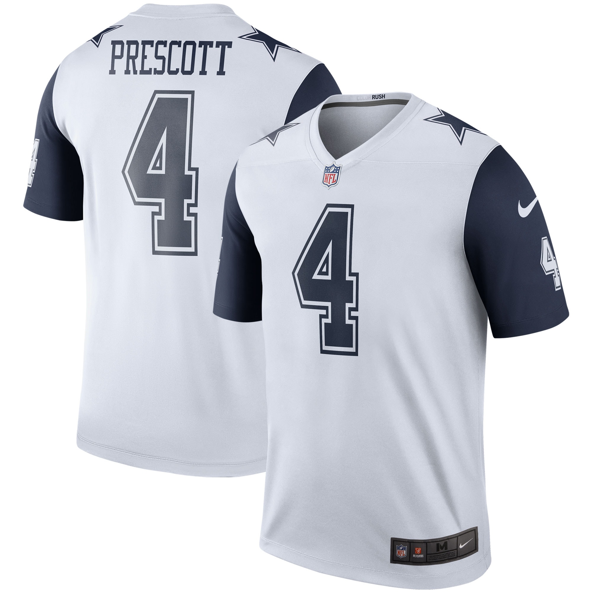 Men's Dallas Cowboys Dak Prescott White Alternate Legend Player Performance Top Js9308