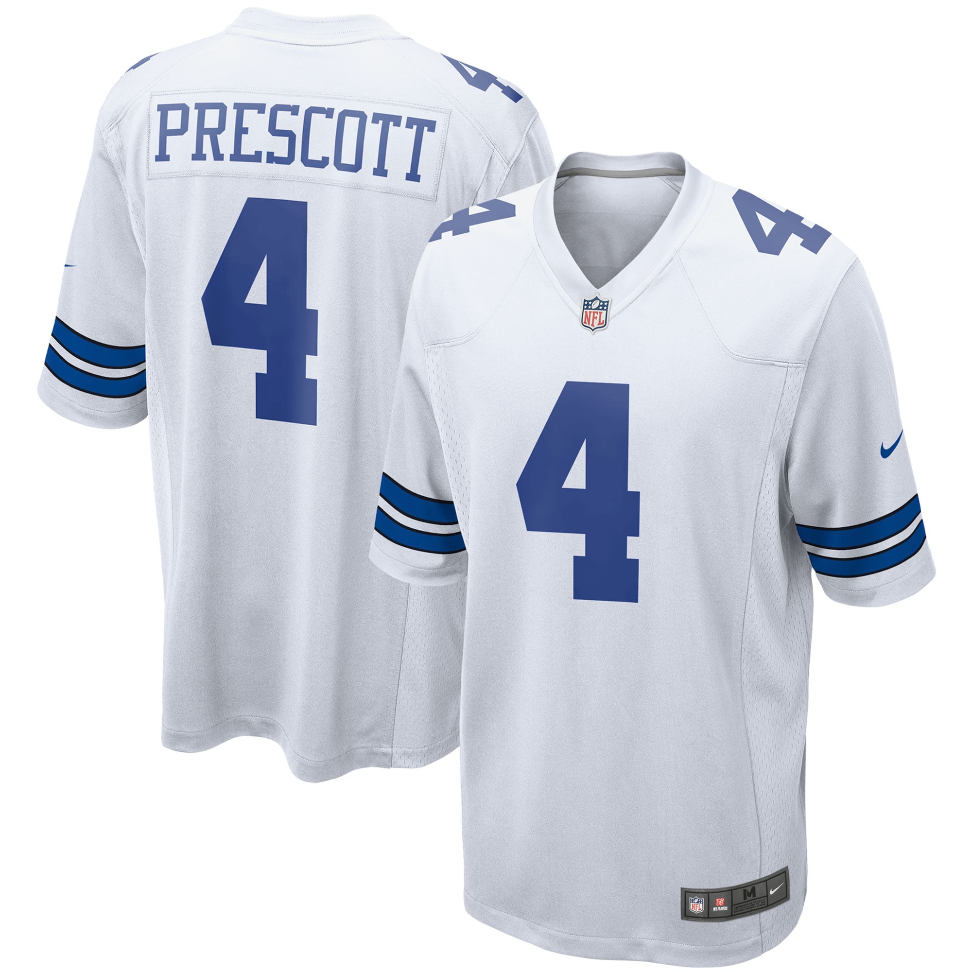 Men's Dallas Cowboys Dak Prescott White Game Team Jersey Js9468