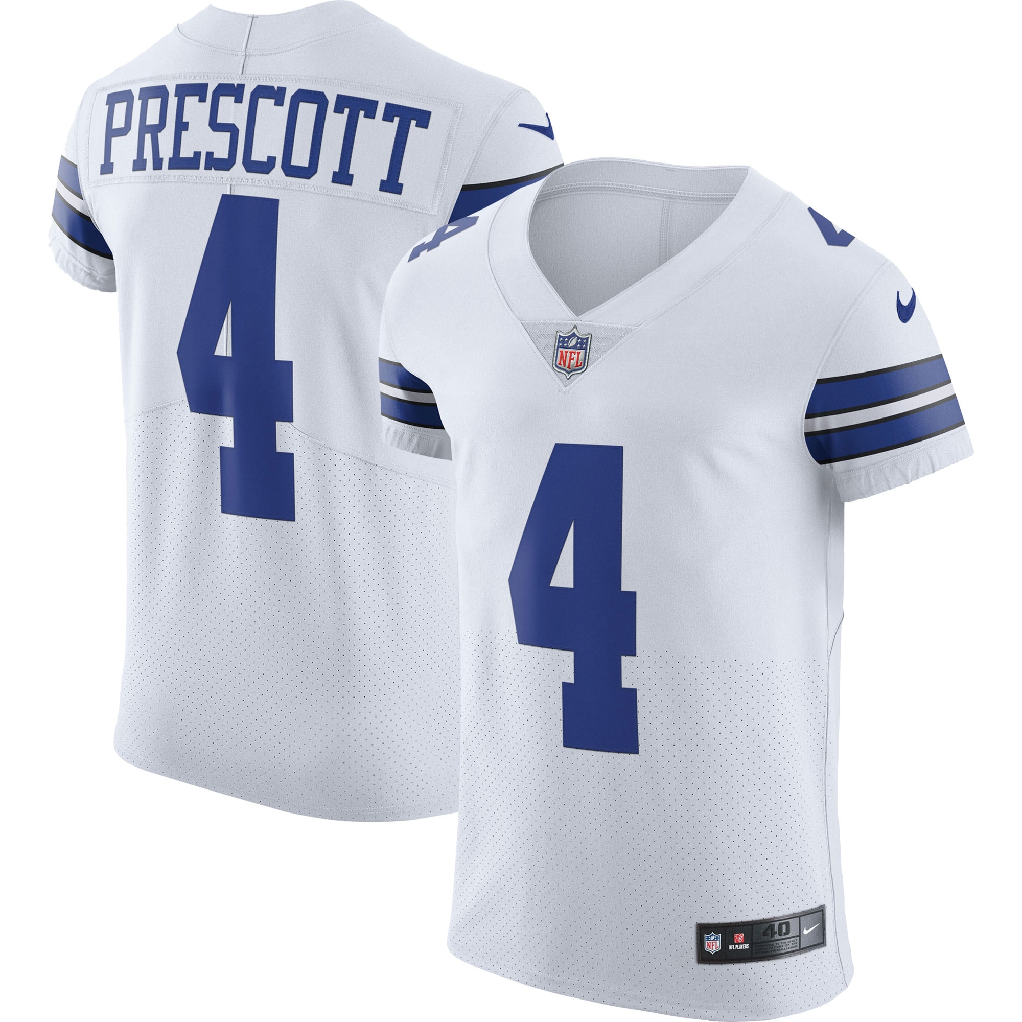 Men's Dallas Cowboys Dak Prescott White Vapor Elite Player Jersey Js3294