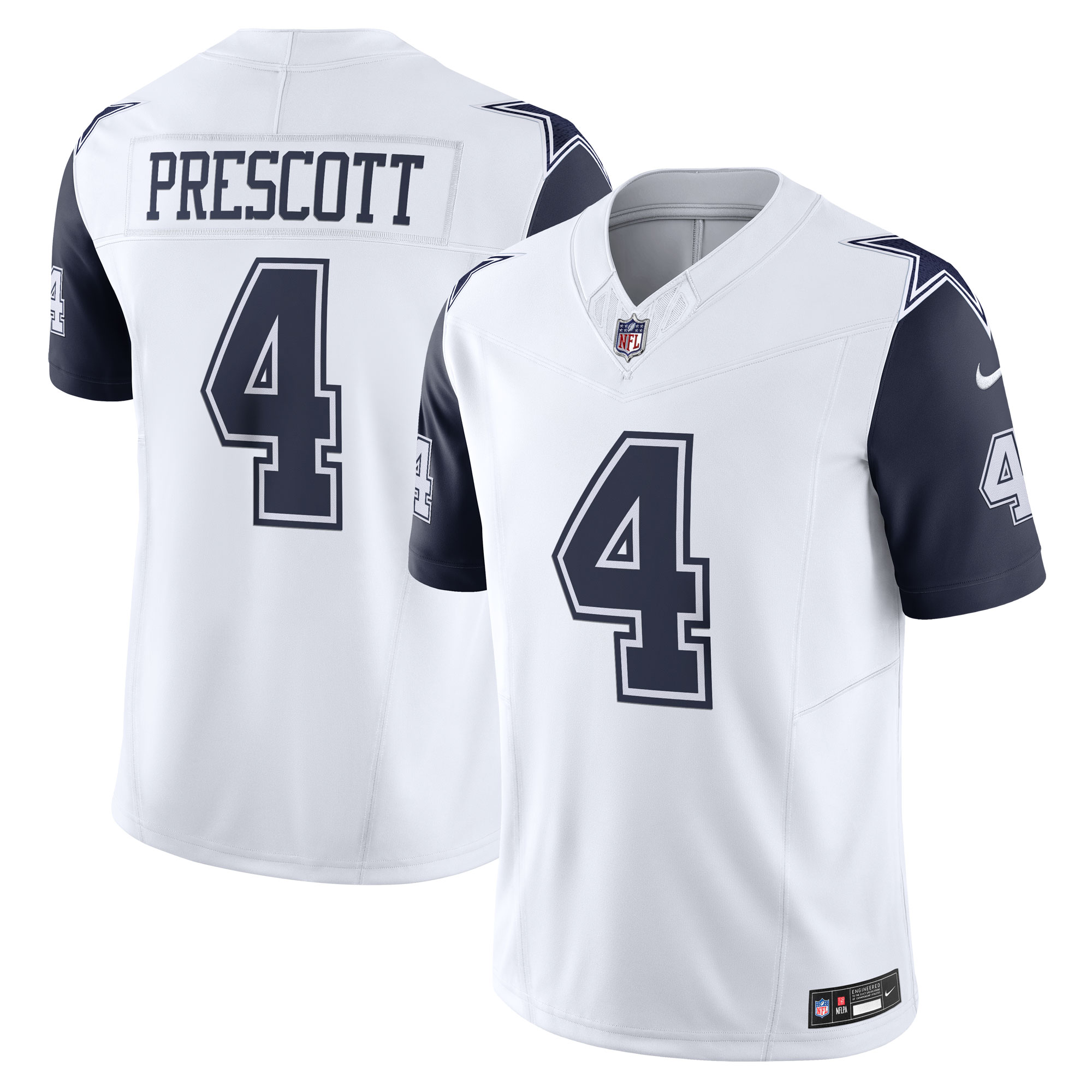 Men's Dallas Cowboys Dak Prescott White Vapor F.u.s.e. Limited Jersey Js6634