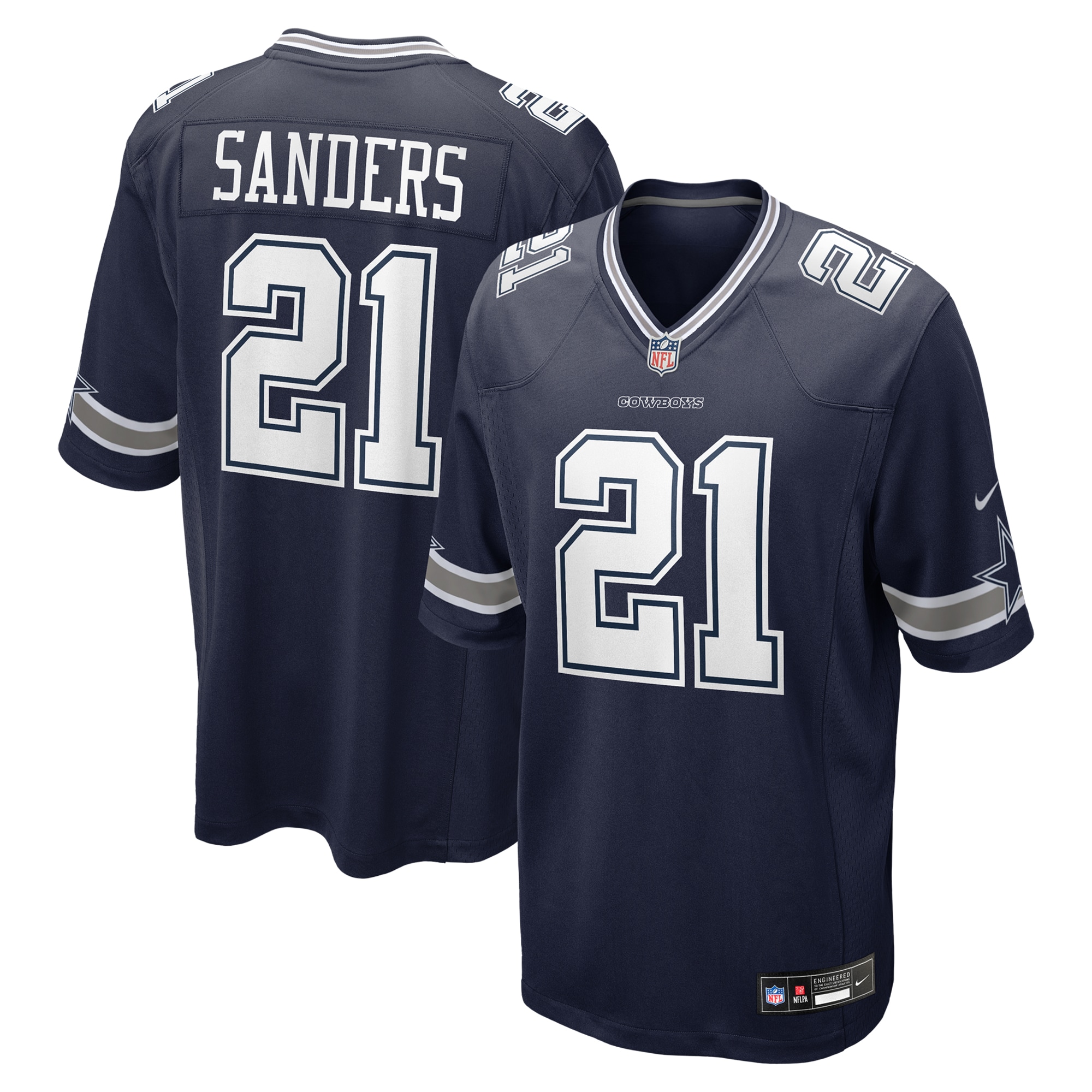 Men's Dallas Cowboys Deion Sanders Navy Team Retired Player Game Jersey Js8287