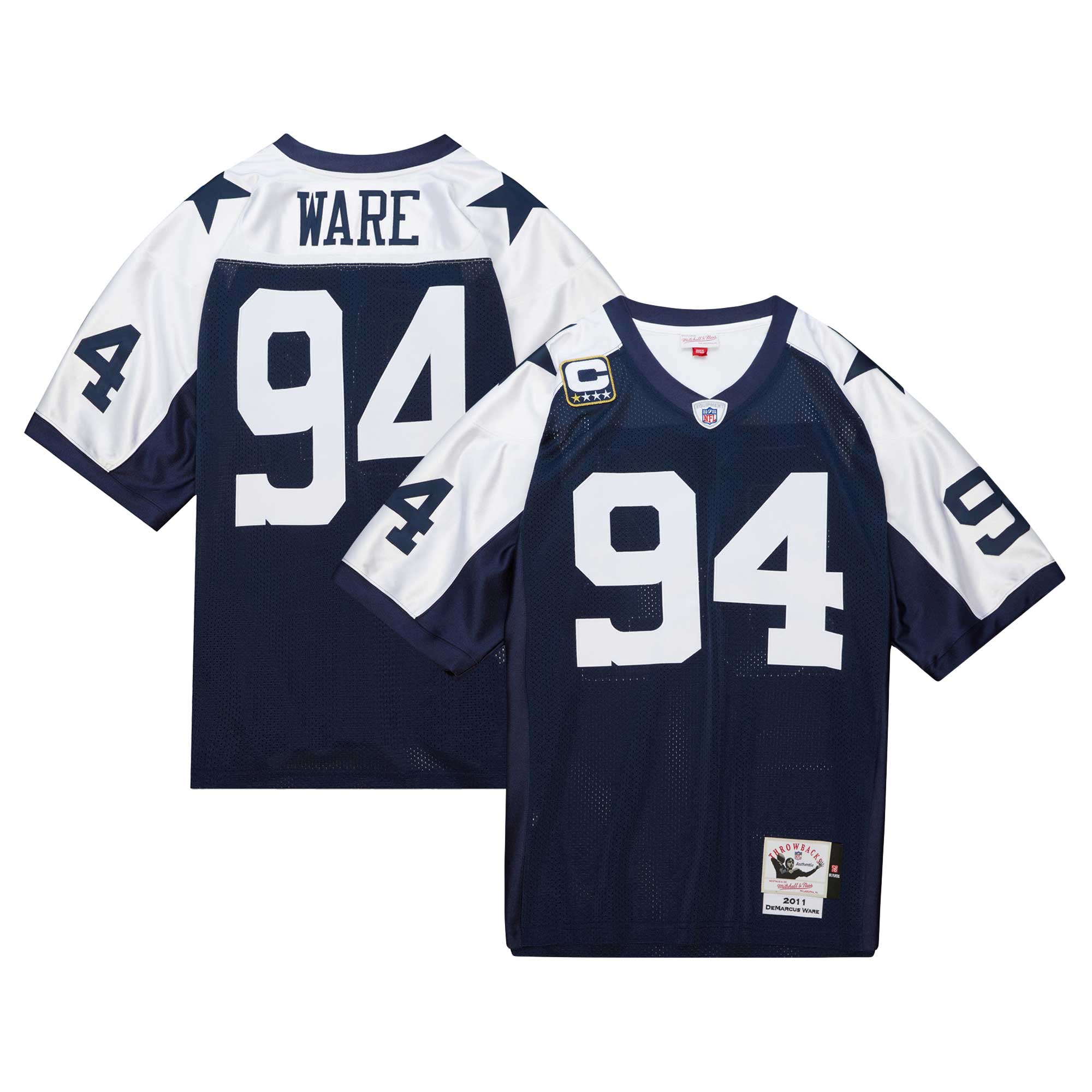 Men's Dallas Cowboys Demarcus Ware Mitchell & Ness Navy 2011 Throwback Retired Player Jersey Js1515