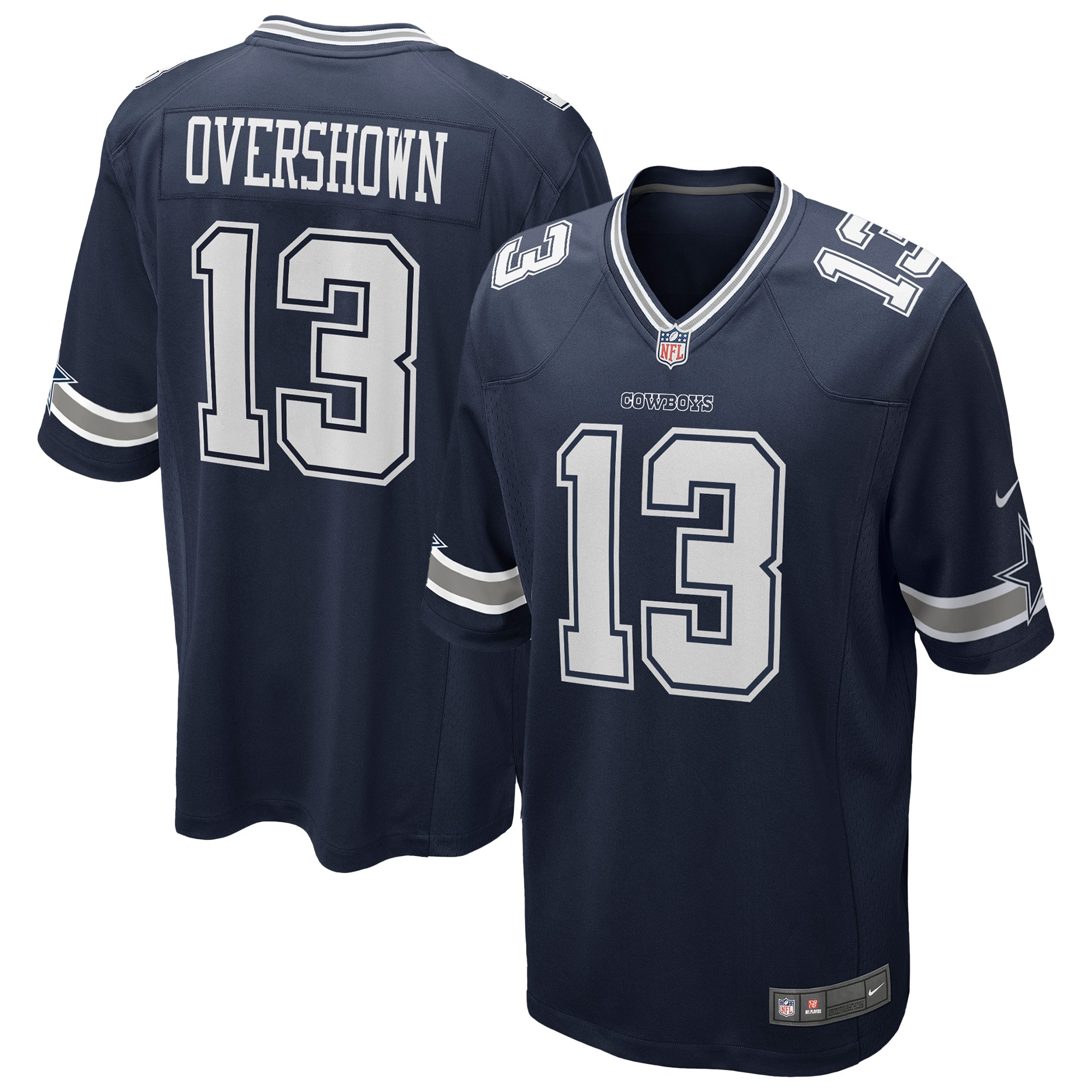 Men's Dallas Cowboys Demarvion Overshown Navy Game Jersey Js9337
