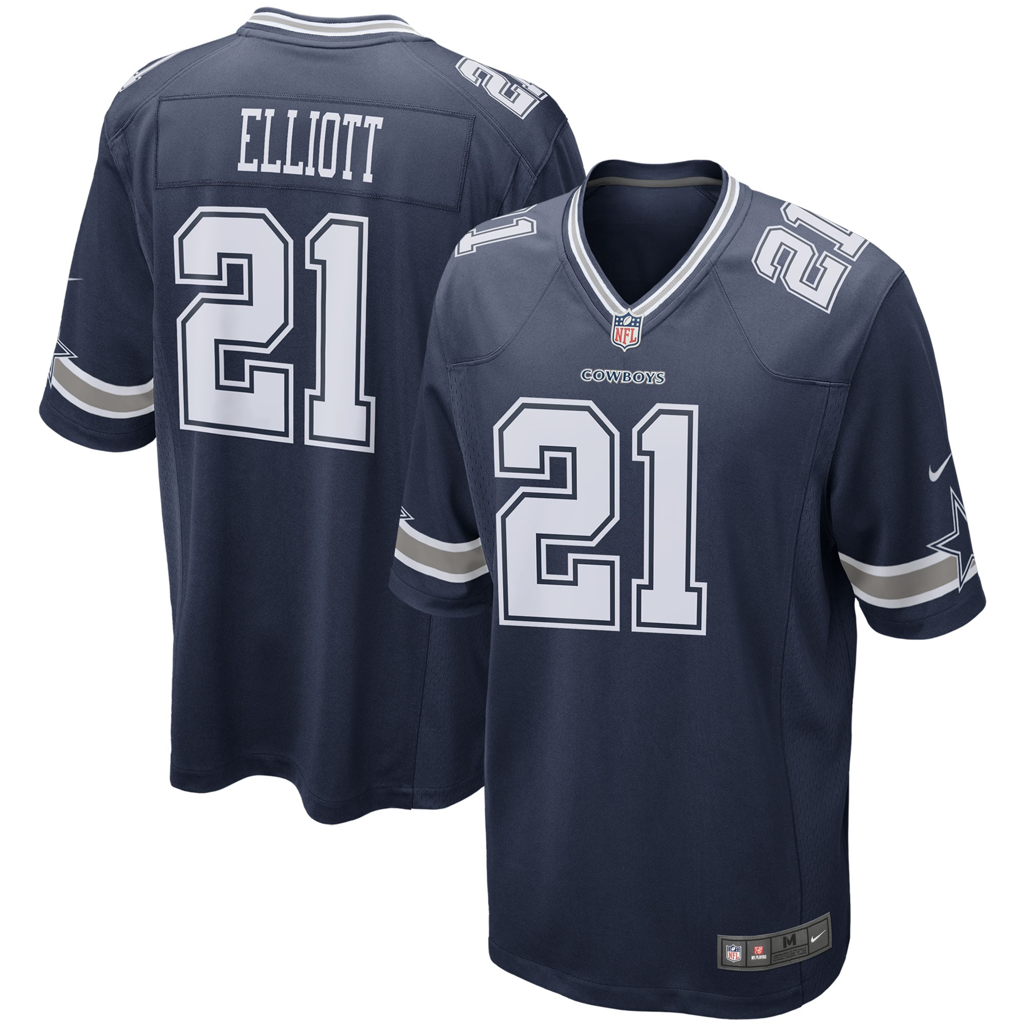 Men's Dallas Cowboys Ezekiel Elliott Navy Game Team Jersey Js3677
