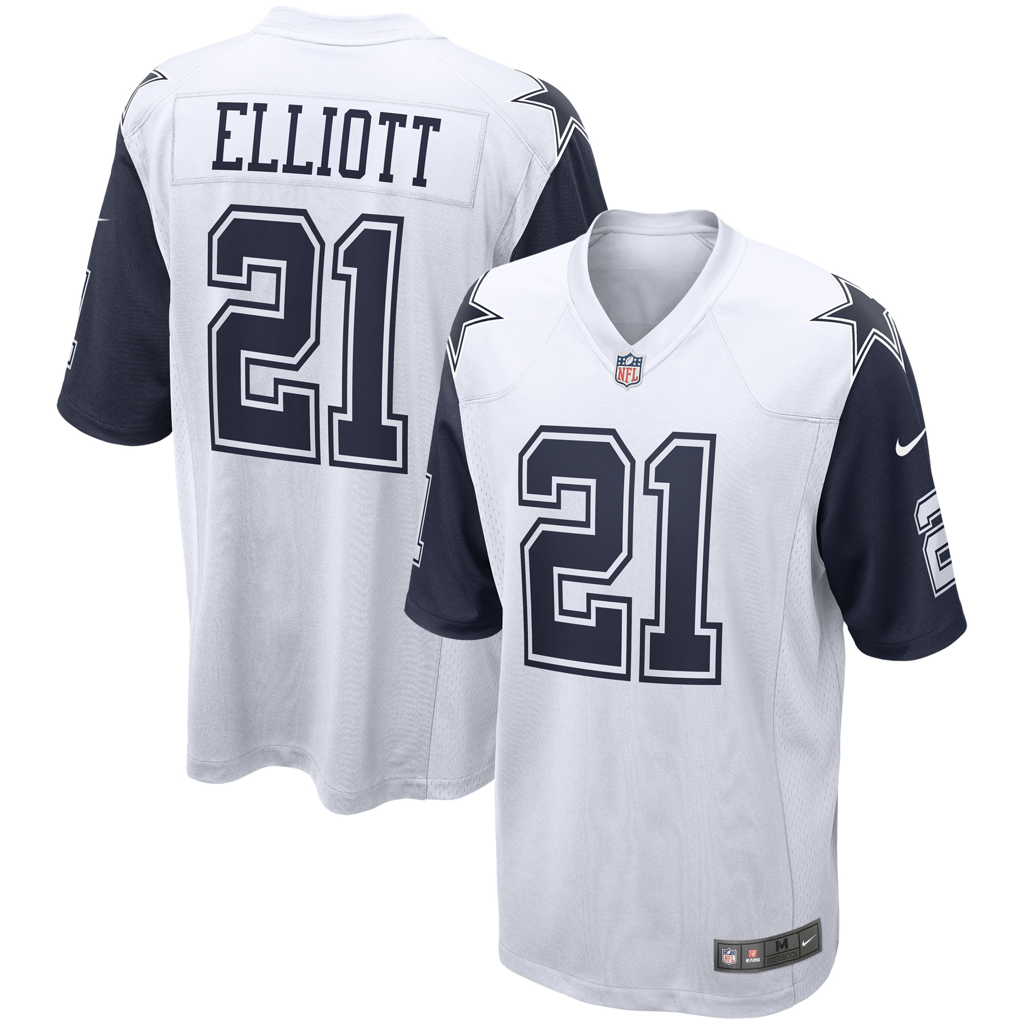 Men's Dallas Cowboys Ezekiel Elliott White Alternate Game Jersey Js6622