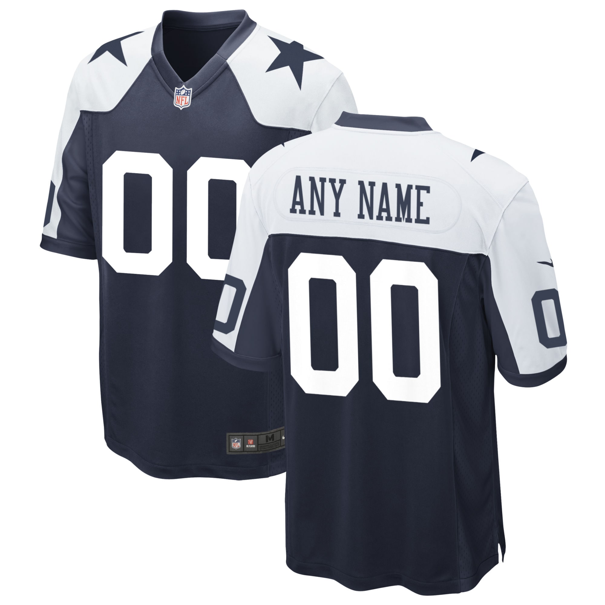 Men's Dallas Cowboys Navy Alternate Custom Game Jersey Js2508