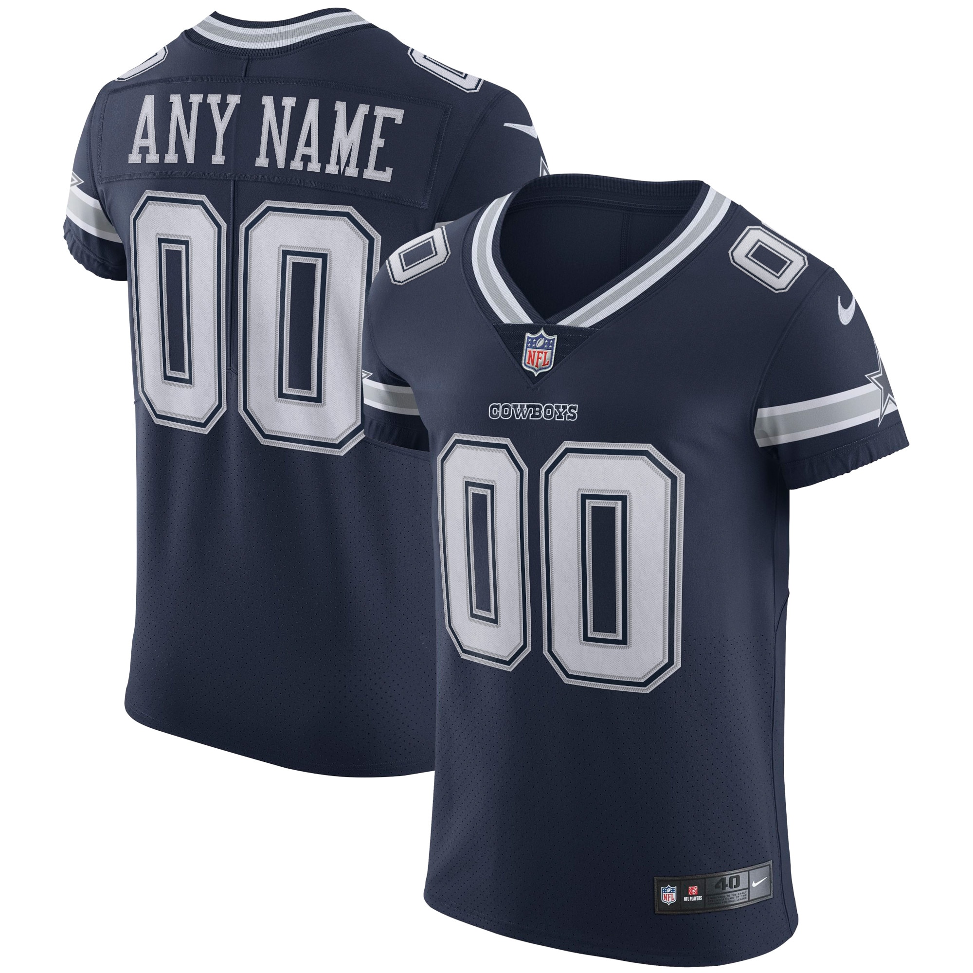 Men's Dallas Cowboys Navy Vapor Elite Custom Jersey Js1891