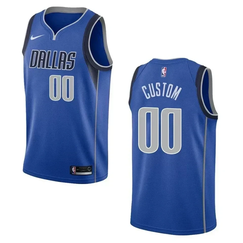 Men's Dallas Mavericks 00 Custom Icon Swingman Jersey - Blue