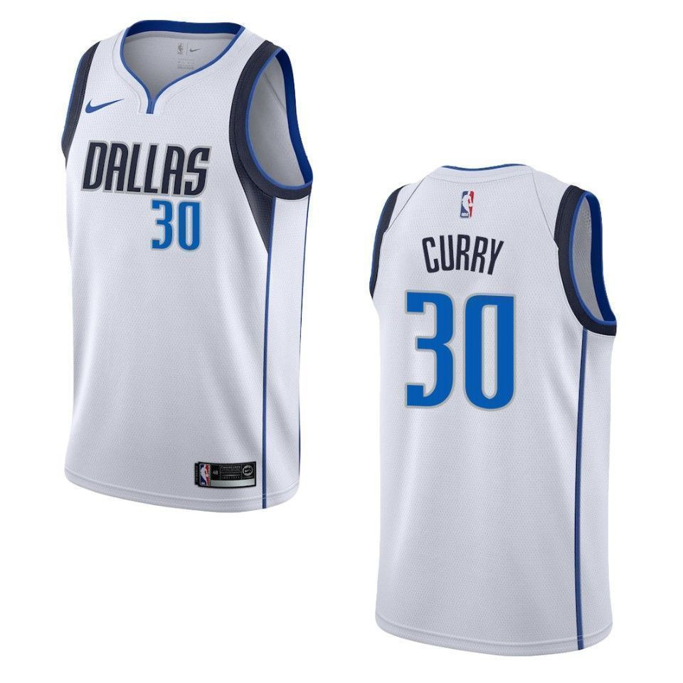 Men's Dallas Mavericks 30 Seth Curry Association Swingman Jersey - White