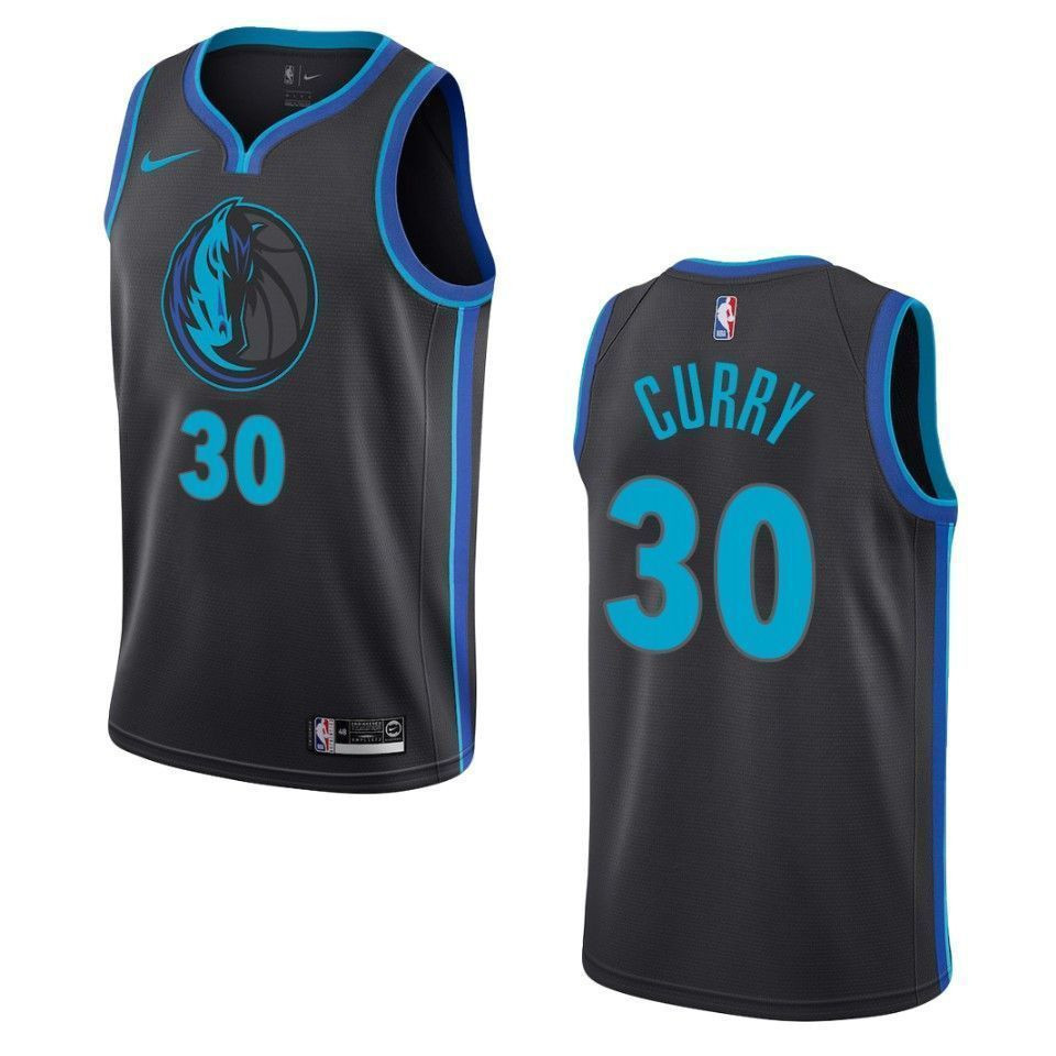 Men's Dallas Mavericks 30 Seth Curry City Swingman Jersey - Black