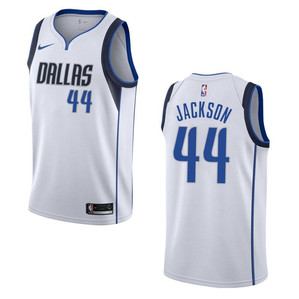 Men's Dallas Mavericks 44 Justin Jackson Association Swingman Jersey - White