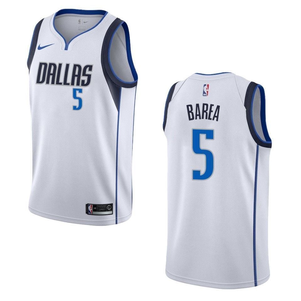 Men's Dallas Mavericks 5 J.j. Barea Association Swingman Jersey - White