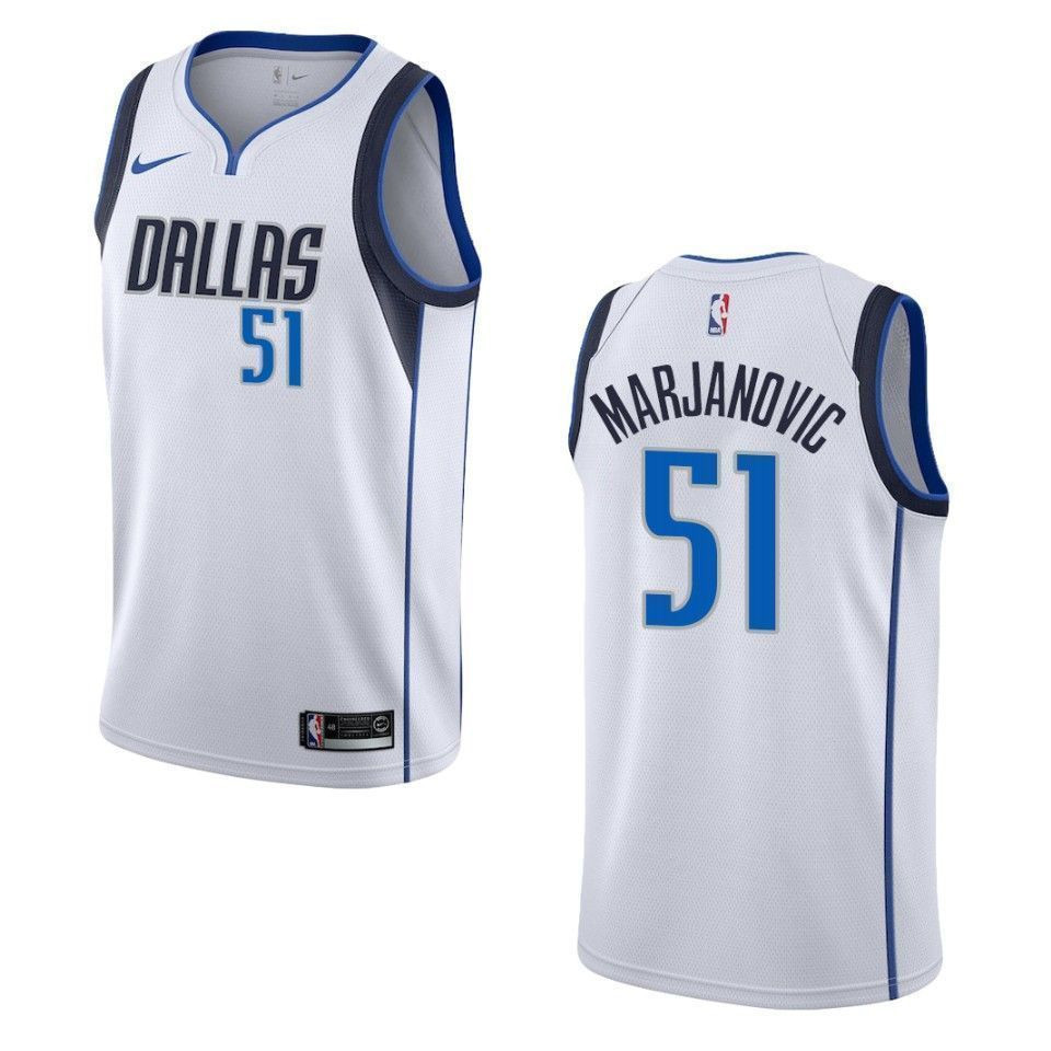 Men's Dallas Mavericks 51 Boban Marjanovic Association Swingman Jersey - White