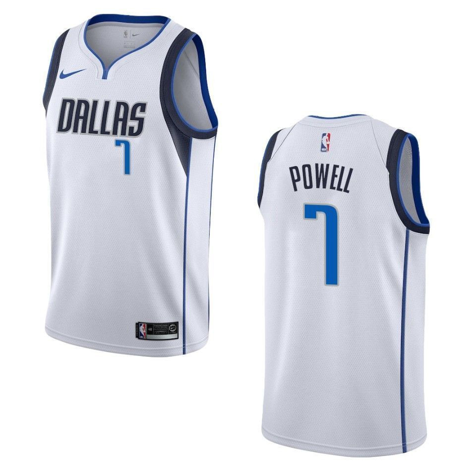 Men's Dallas Mavericks 7 Dwight Powell Association Swingman Jersey - White