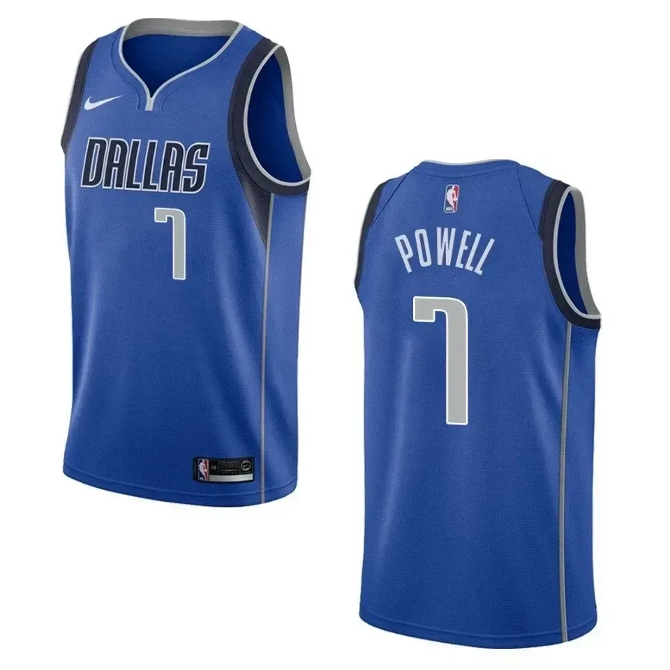 Men's Dallas Mavericks 7 Dwight Powell Icon Swingman Jersey - Blue