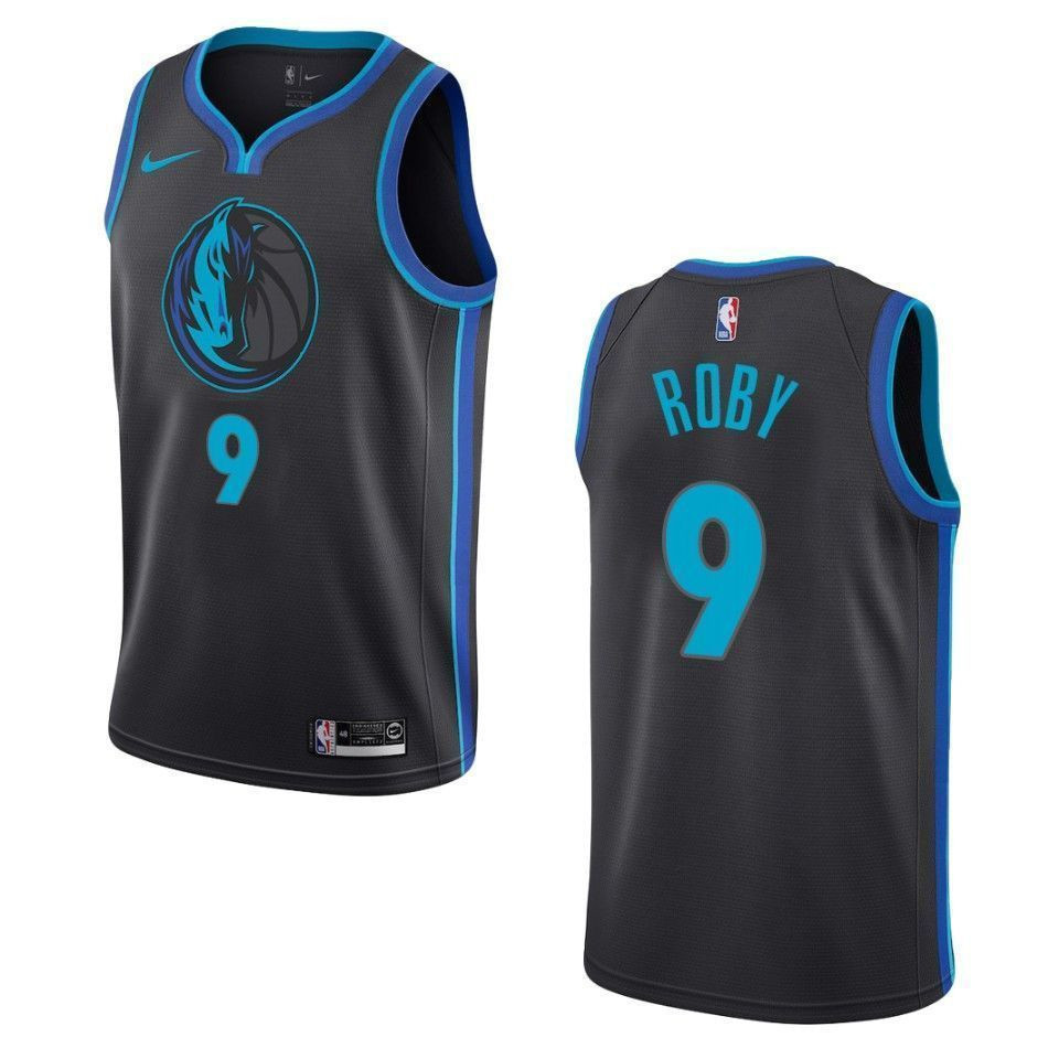 Men's Dallas Mavericks 9 Isaiah Roby City Swingman Jersey - Black