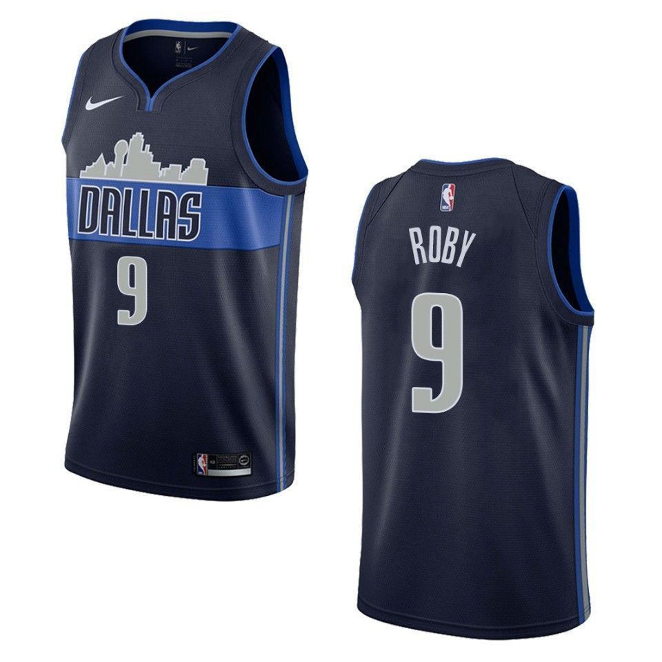 Men's Dallas Mavericks 9 Isaiah Roby Statement Swingman Jersey - Navy