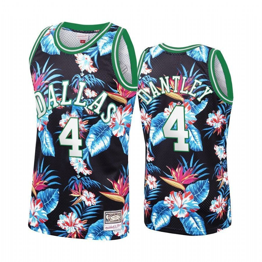 Men's Dallas Mavericks Adrian Dantley 4 Floral Fashion Jersey