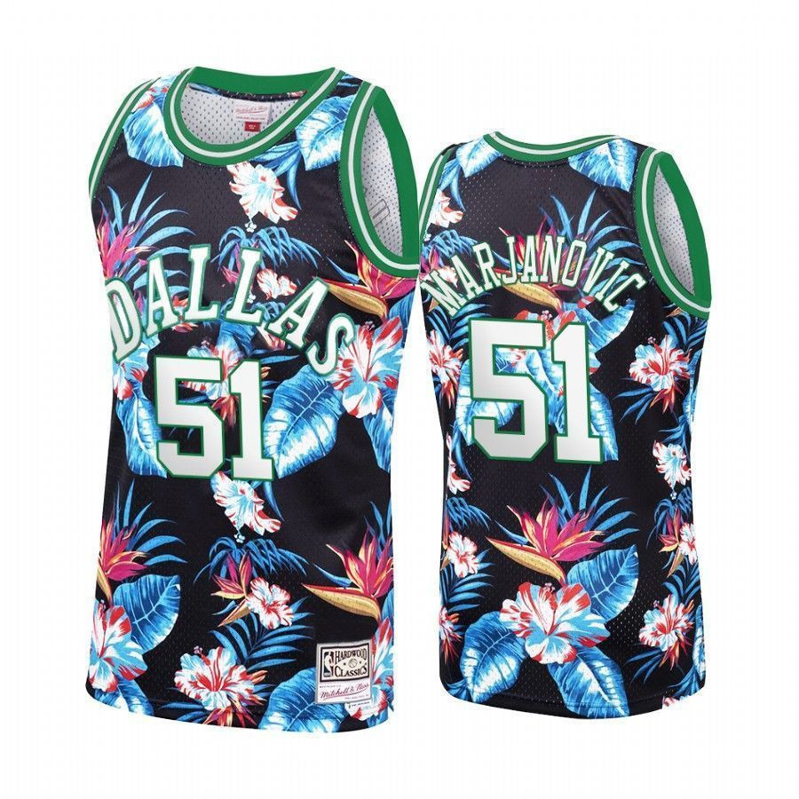 Men's Dallas Mavericks Boban Marjanovic 51 Floral Fashion Jersey