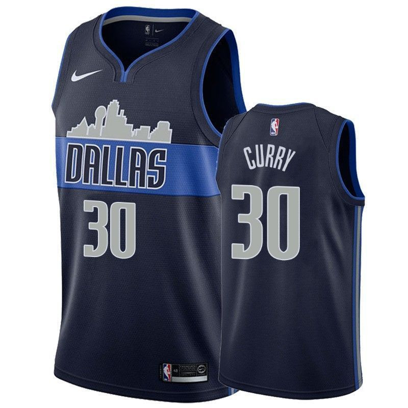 Men's Dallas Mavericks Seth Curry 30 Statet Jersey