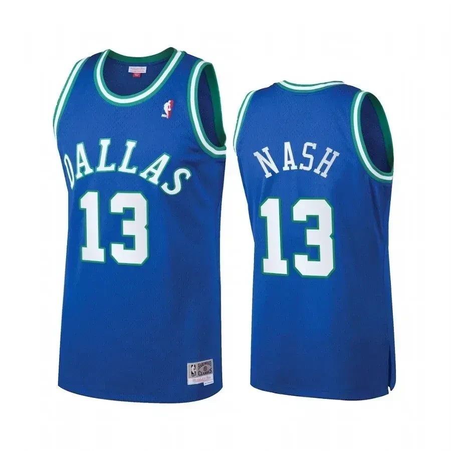 Men's Dallas Mavericks Steve Nash 13 Blue Heritage Classic Jersey