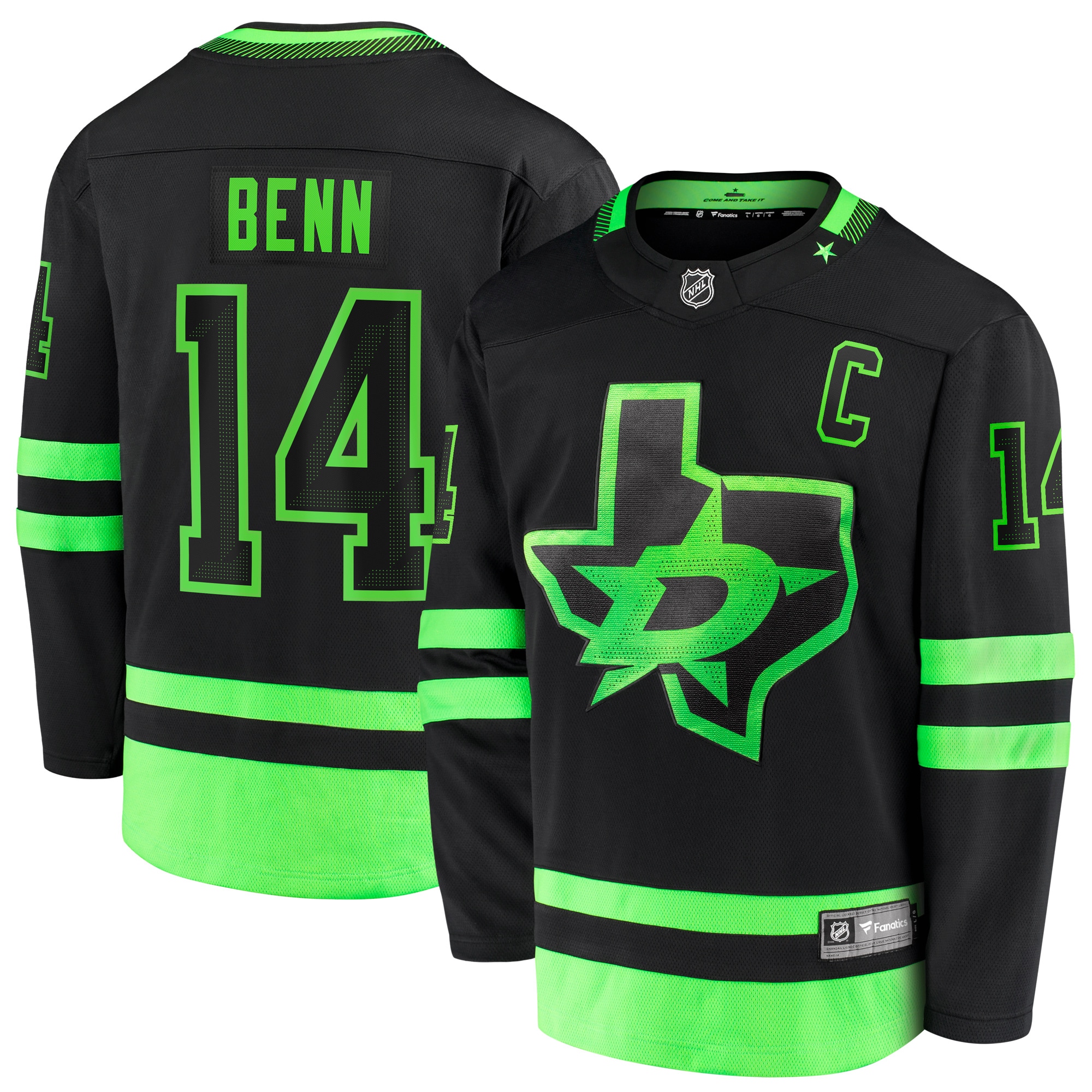Men's Dallas Stars Jamie Benn Black Alternate Premier Breakaway Player Jersey